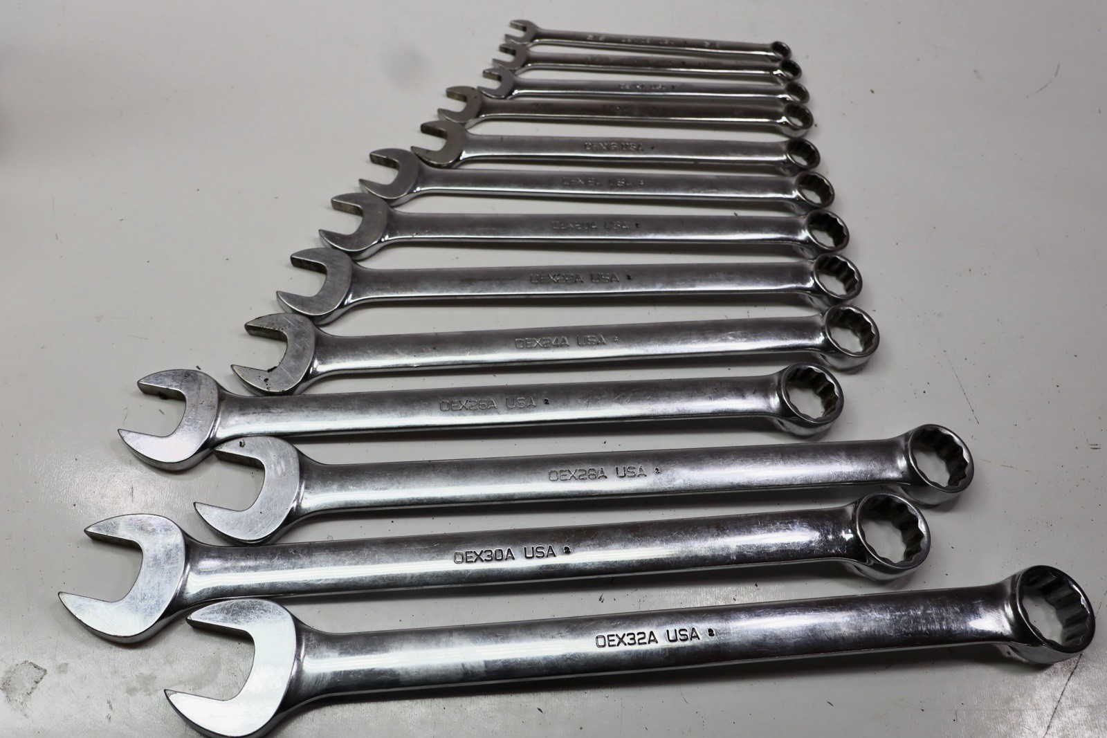Snap on OEX 12-Point Combination wrench Set 13 PIECE 5/16″-1″ SAE Made In USA