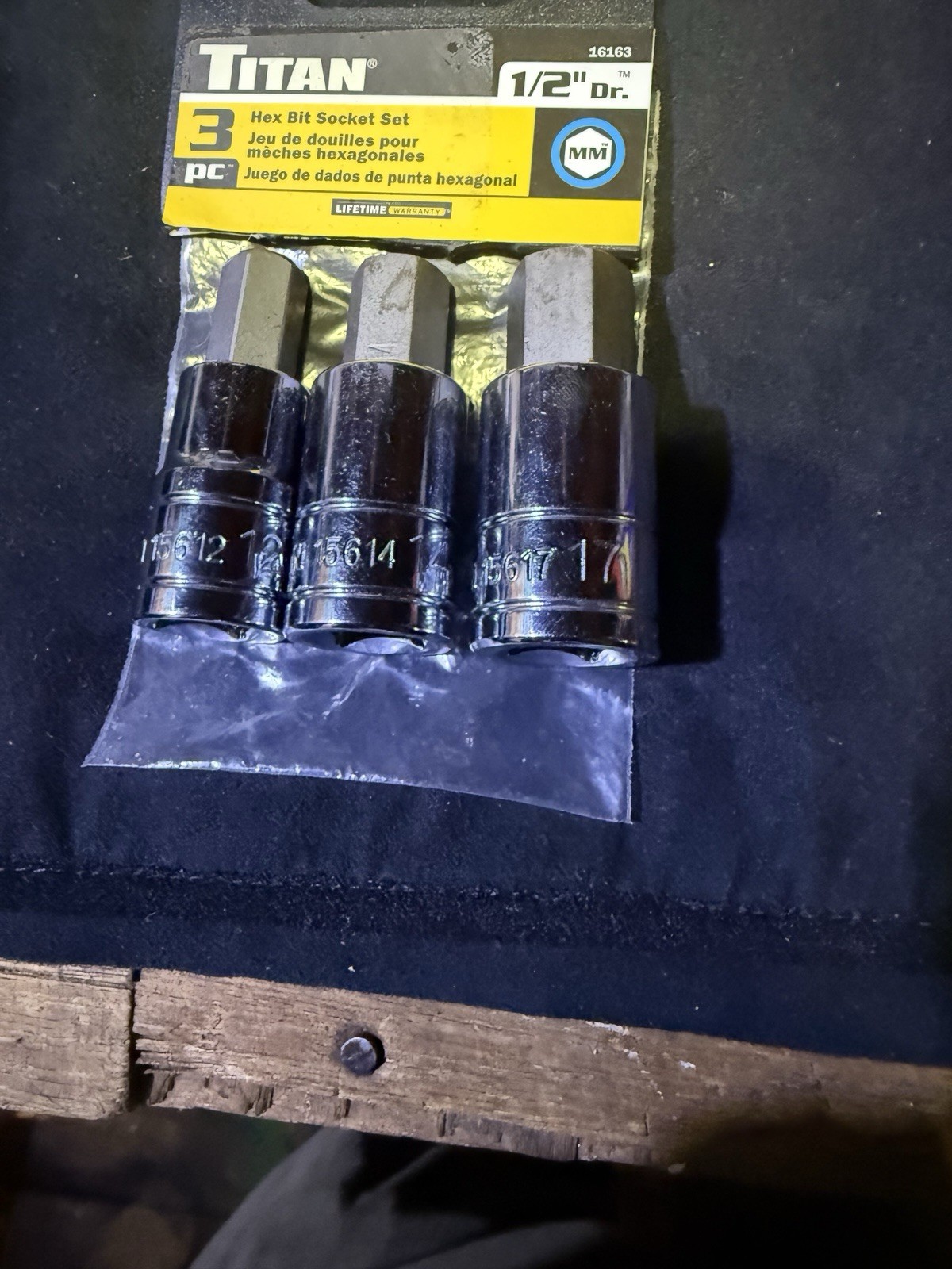 “3LotBuy”Titan Hex Bit Socket Set-1/2 Dr.-16163-Bnew OpenBox