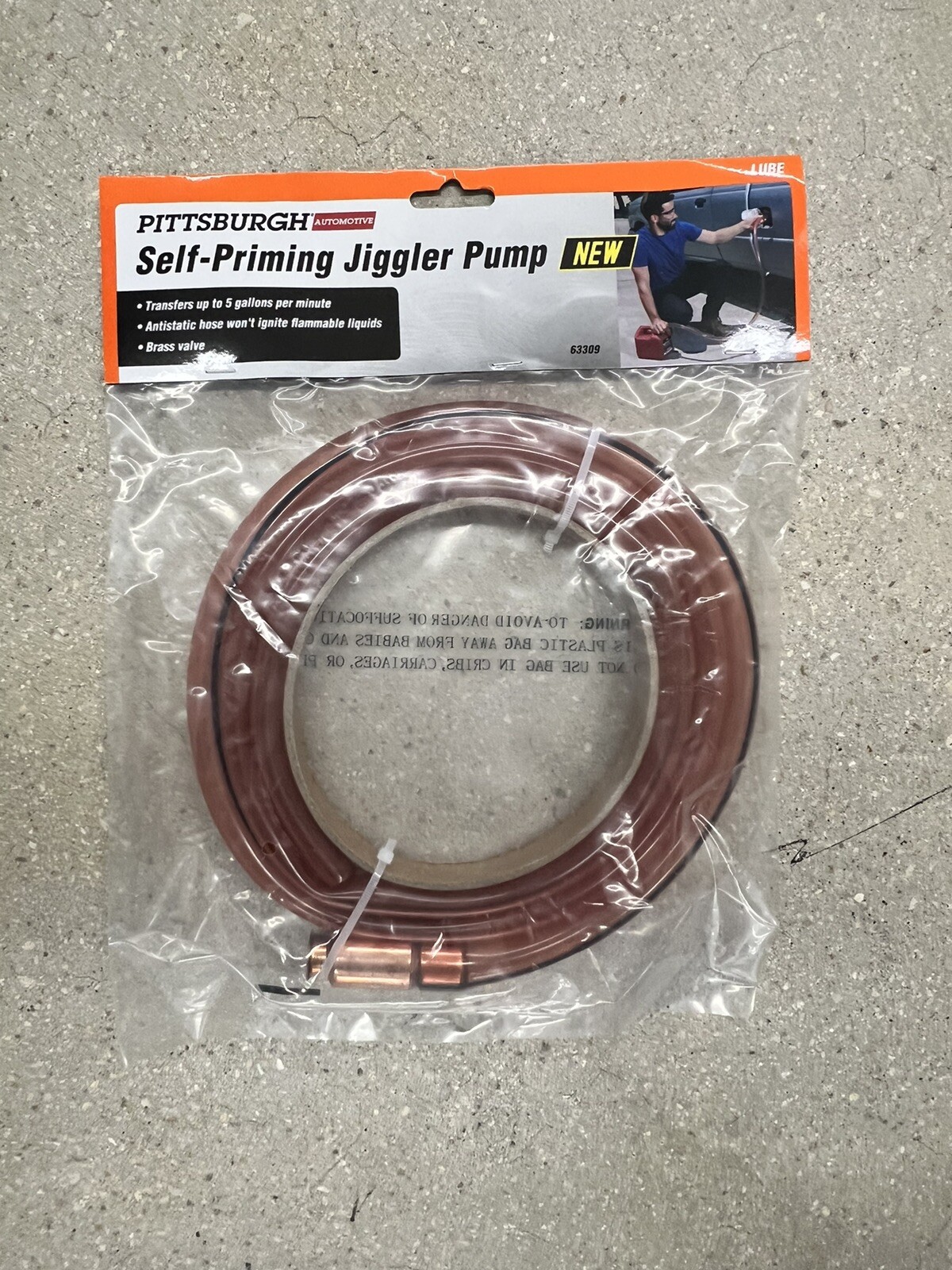 6FT Self Priming Transfer Fuel Water Oil Paint Copper Siphon Hose Jiggler Pump