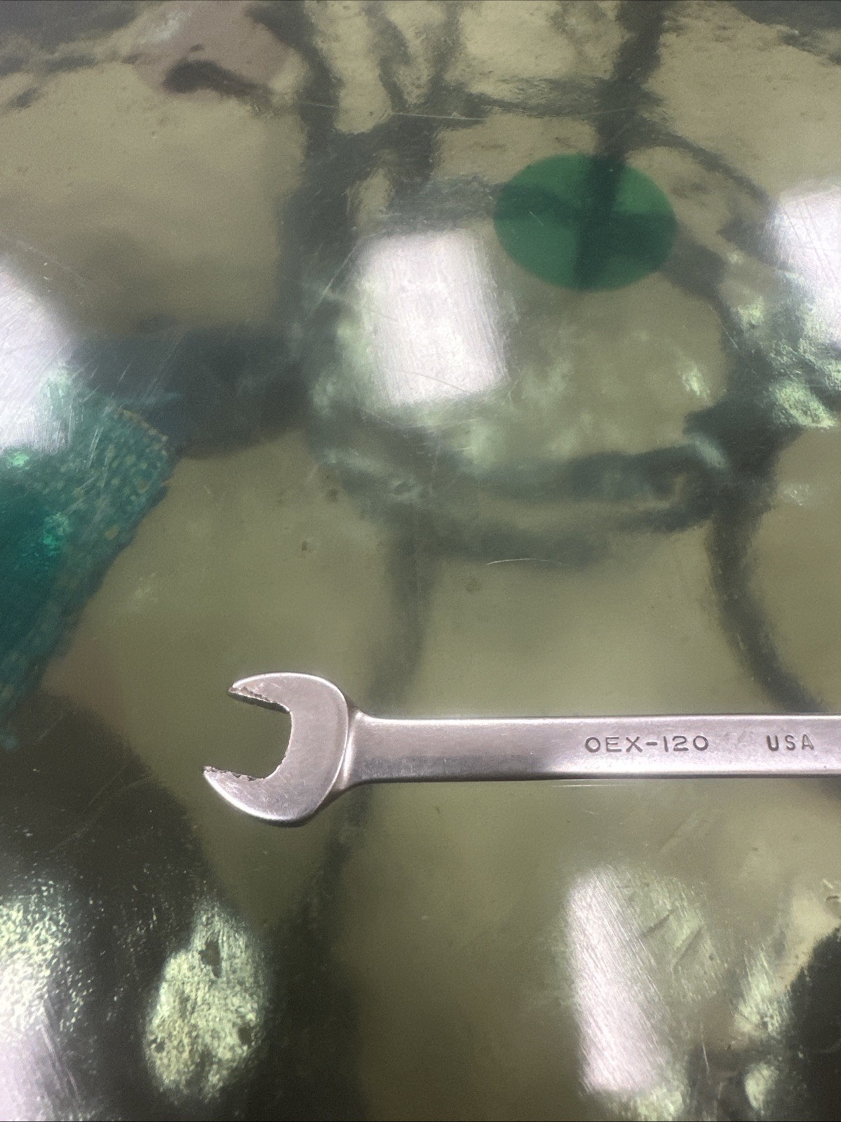 Snap On Tools OEX120 3/8” 12 Point SAE Short Combination Wrench USA 1985