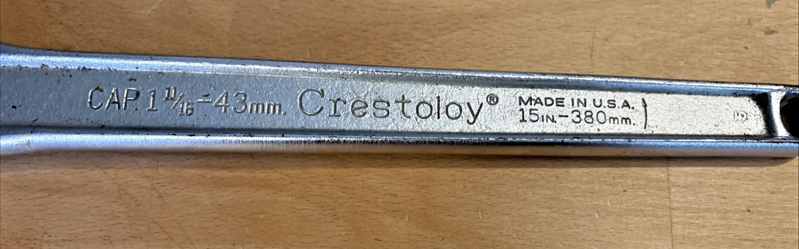 Crescent Tool 15″ Adjustable Wrench Crestoloy Cap. 1 11/16. 43mm USA