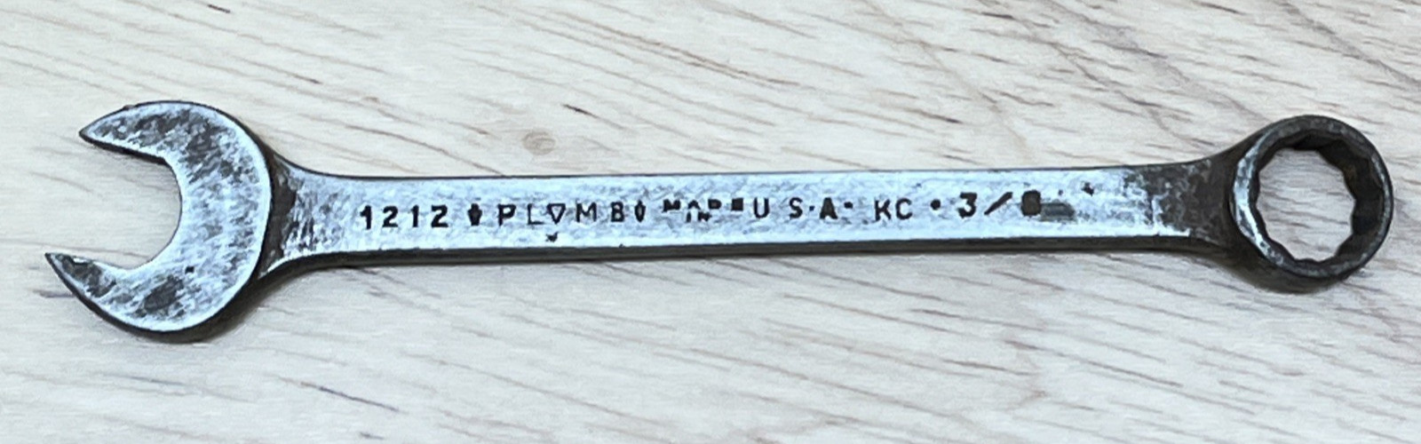 VTG Plvmb Plomb Plumb 3/8″ Combination Wrench 12 Point #1212 USA