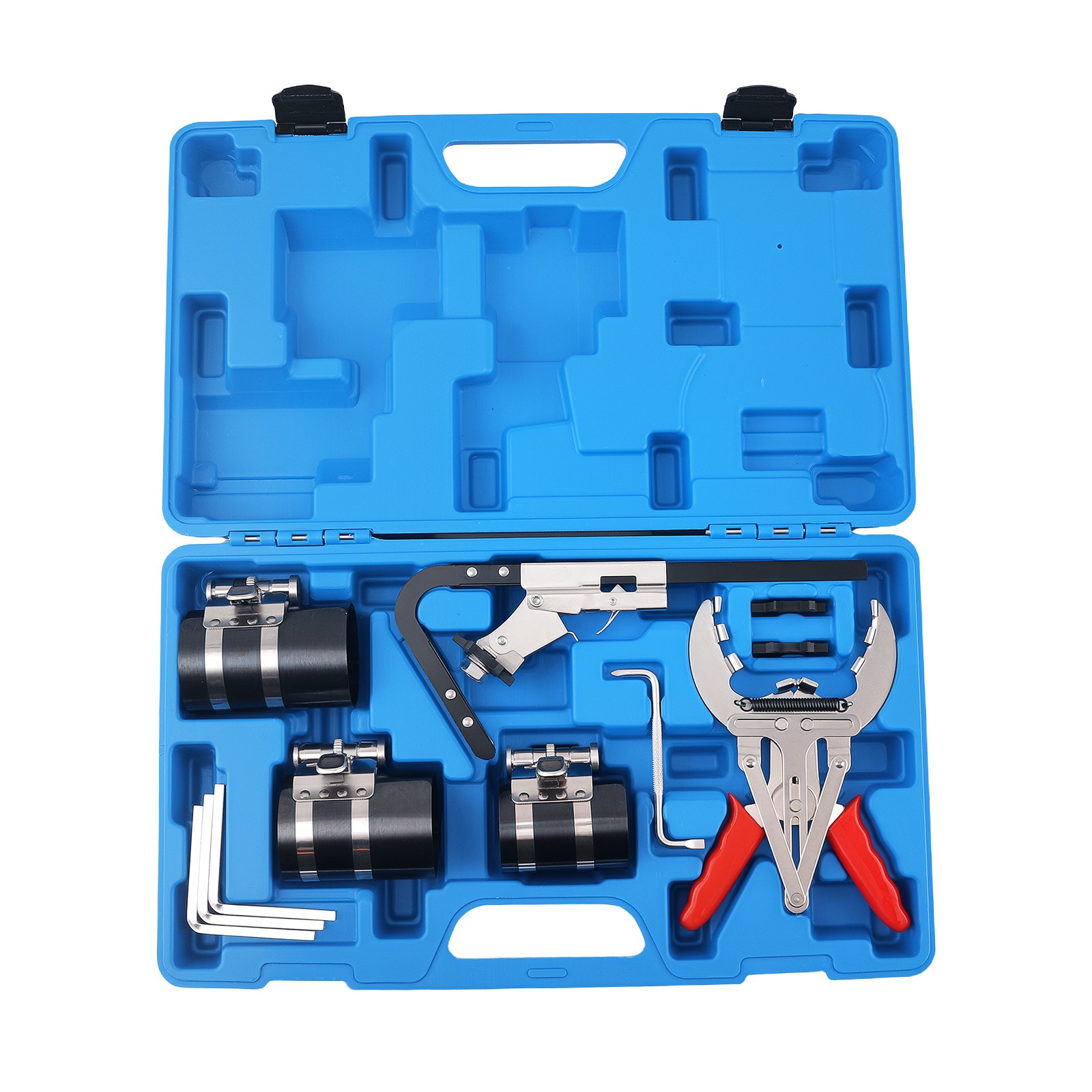 11 Piece Piston Ring Compressor Pliers Cleaner Tool Kit Steel 53-175mm