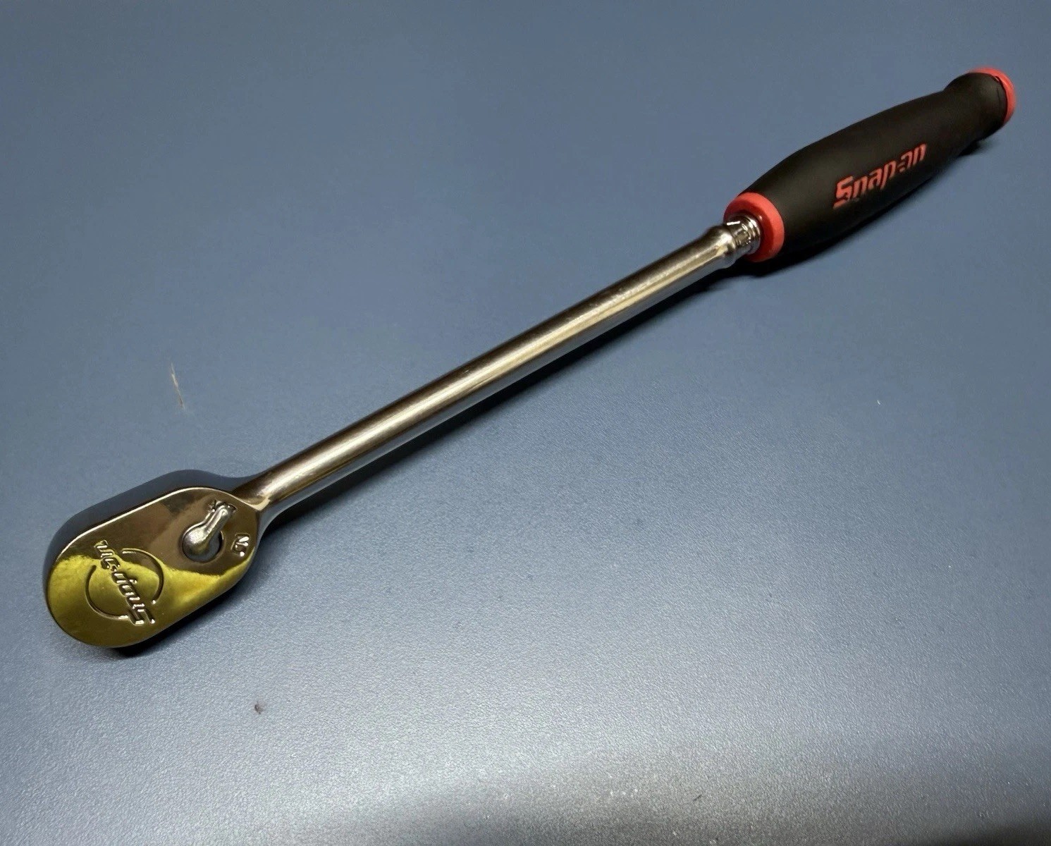 Snap-On Dual 80 1/4″ Drive XL Ratchet Red Soft Grip Extra-Long Handle THLL72 USA