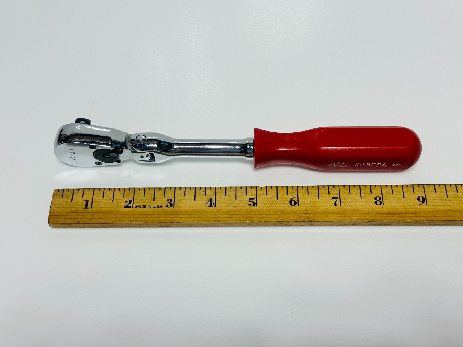 🇺🇸 MAC Tools USA XR8FPA 3/8″ Drive Flex Head Ratchet, Red Hard Handle