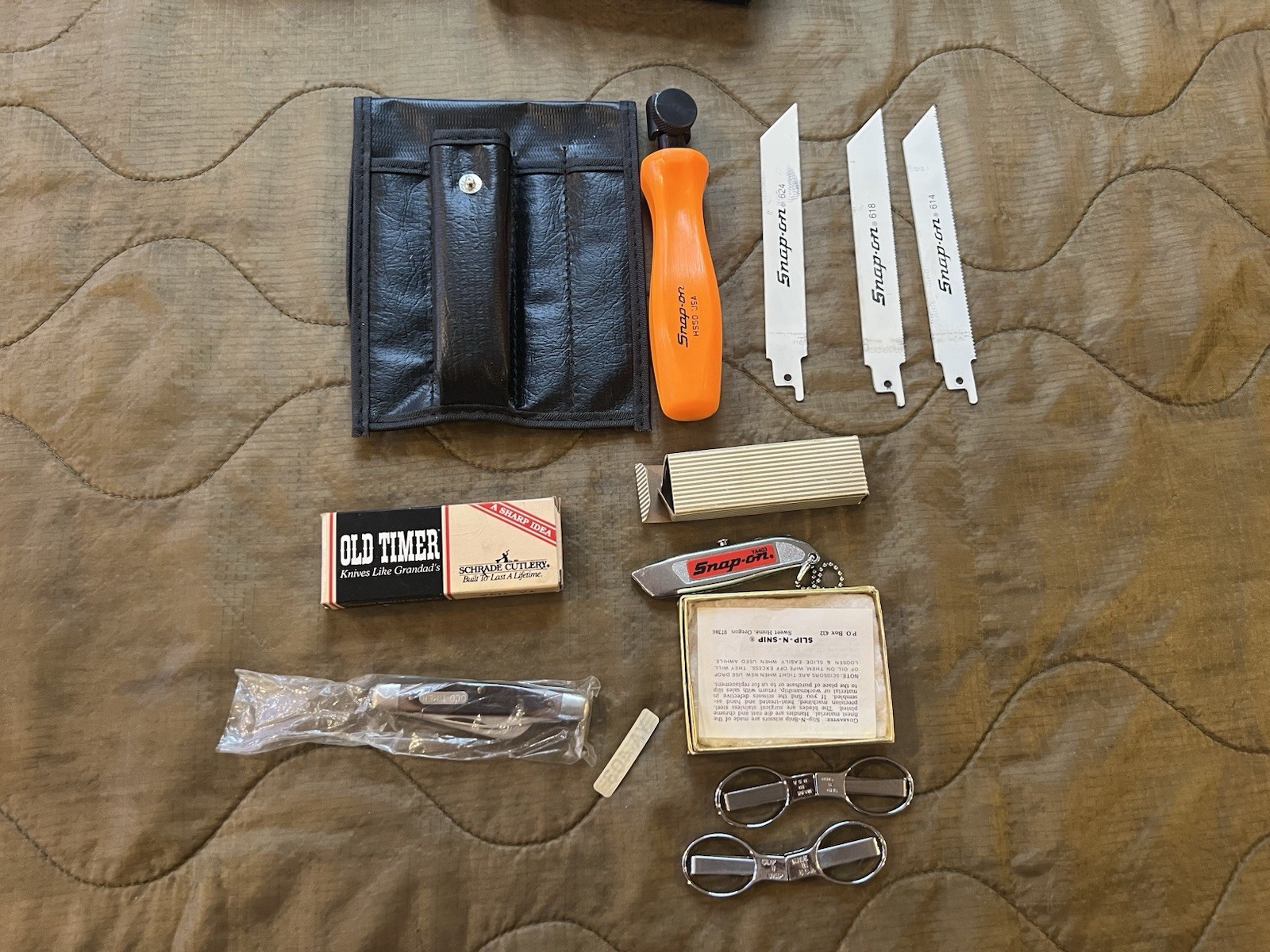 Vintage Snap-on HS50 Hand saw Set – old logo Orange – Schrade Old Timer 340 T