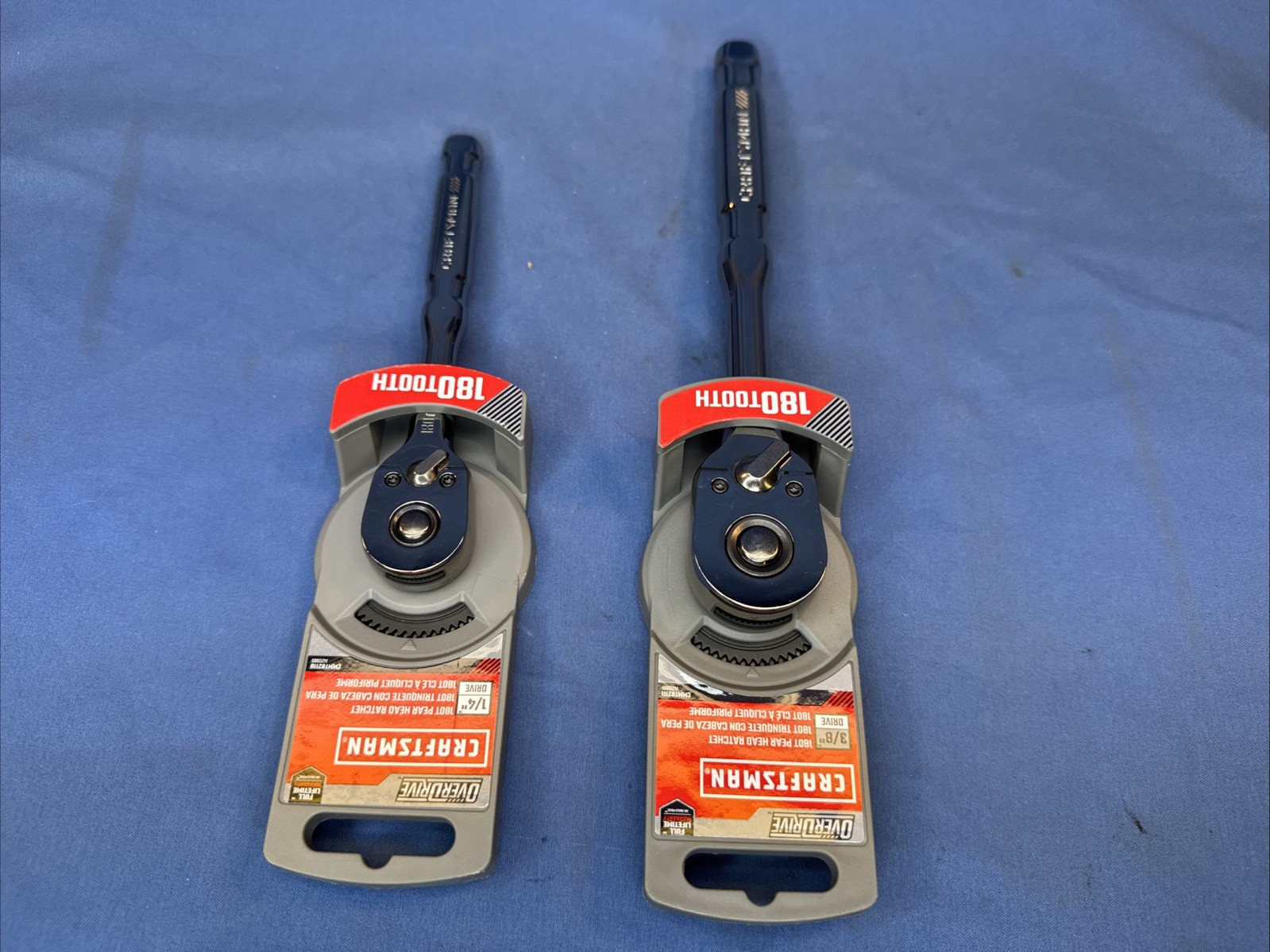 New Craftsman 2 pc. 180 Tooth Overdrive Ratchet Set 3/8″ & 1/4″ Drive~ Gun Metal