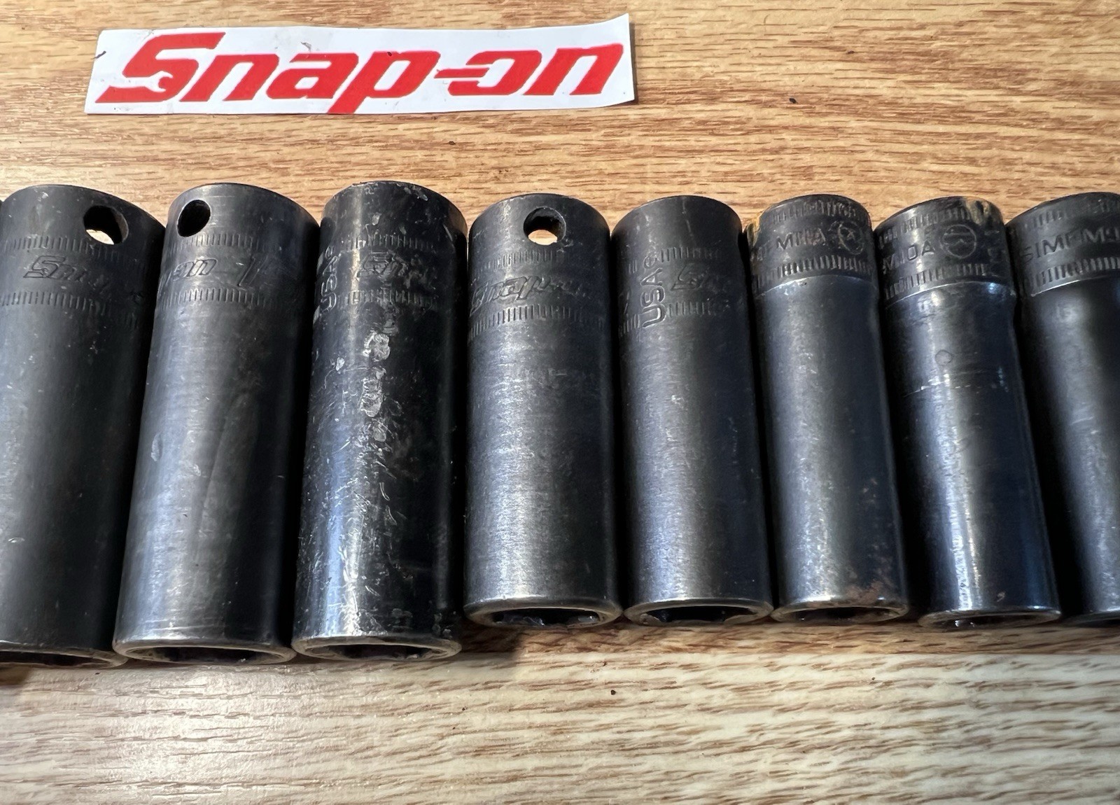 Snap On 14 Pcs Socket Set SIMFM Deep 6 Point Impact 3/8″ Drive 8mm-19mm 21&24mm