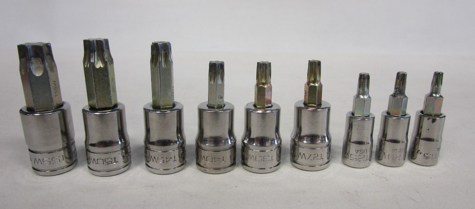 Snap On 9 pc Combination Drive TORX® Bit Heavy-Duty Removal Socket Set 209EFTXBY