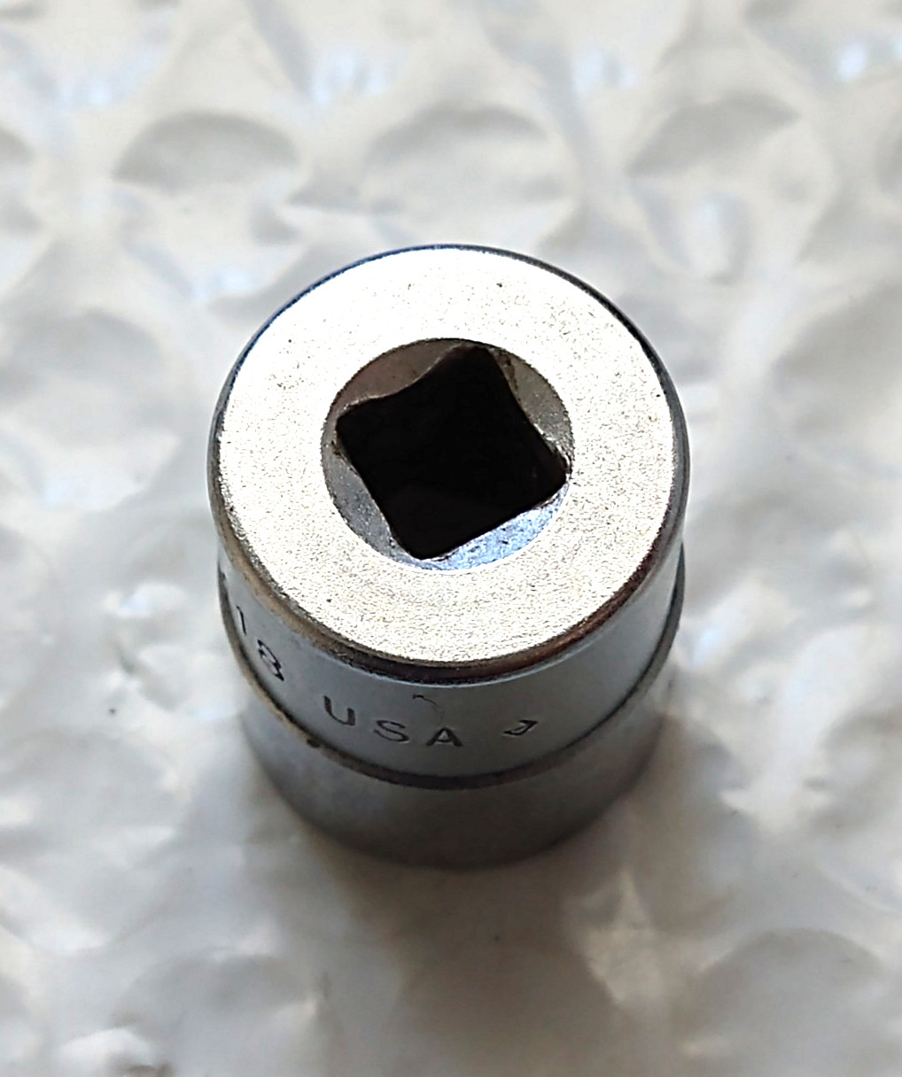 SNAP ON TM18, 1/4″ DRIVE, 9/16″ SOCKET, SHALLOW, 6 POINT.