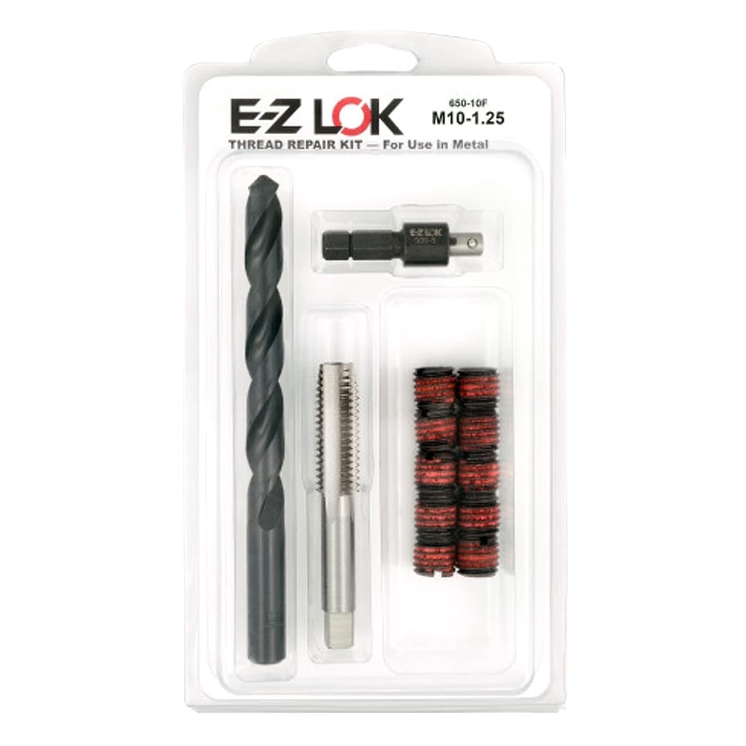Metal Thread Repair Kit: Carbon Steel Inserts M10-1.25