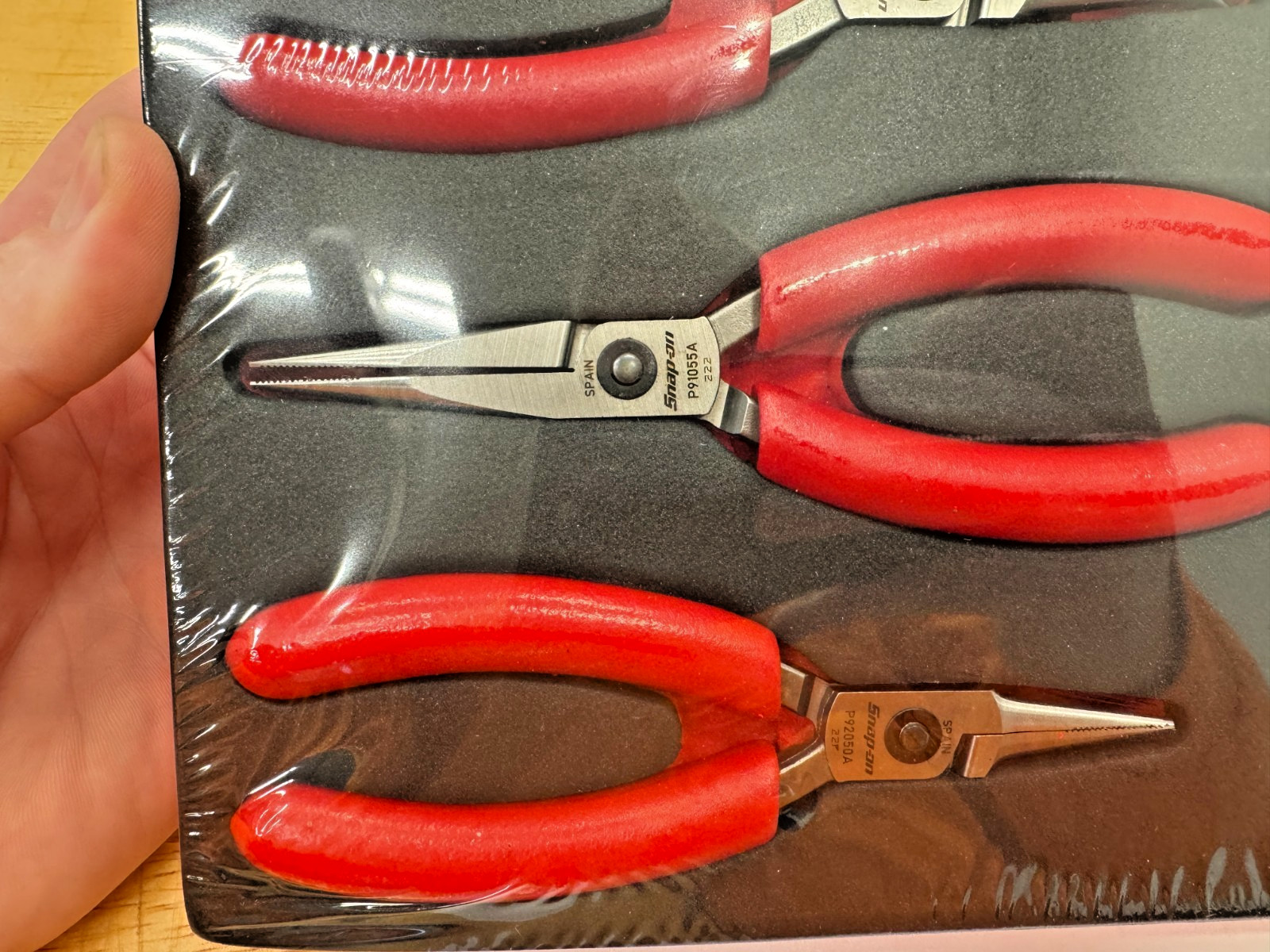 Snap-on Tools RED SOFT GRIP MIX Nose 8 PIECE Precision Pliers FOAM Set PLP800A