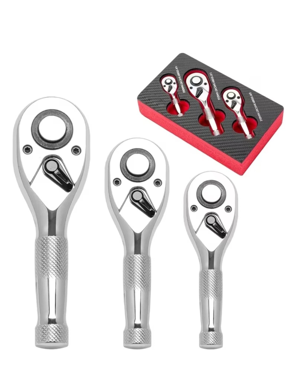 Stubby Rachet Set – 1/4, 3/8, 1/2 – 72 Tooth