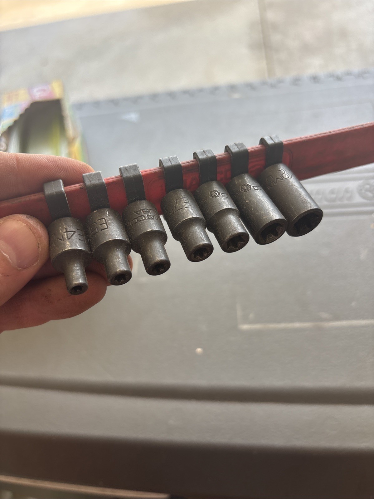 Matco Tools 7pc Inverted Torx IMPACT Socket Set Lot, 1/4” Drive W/ Rail E4-E12