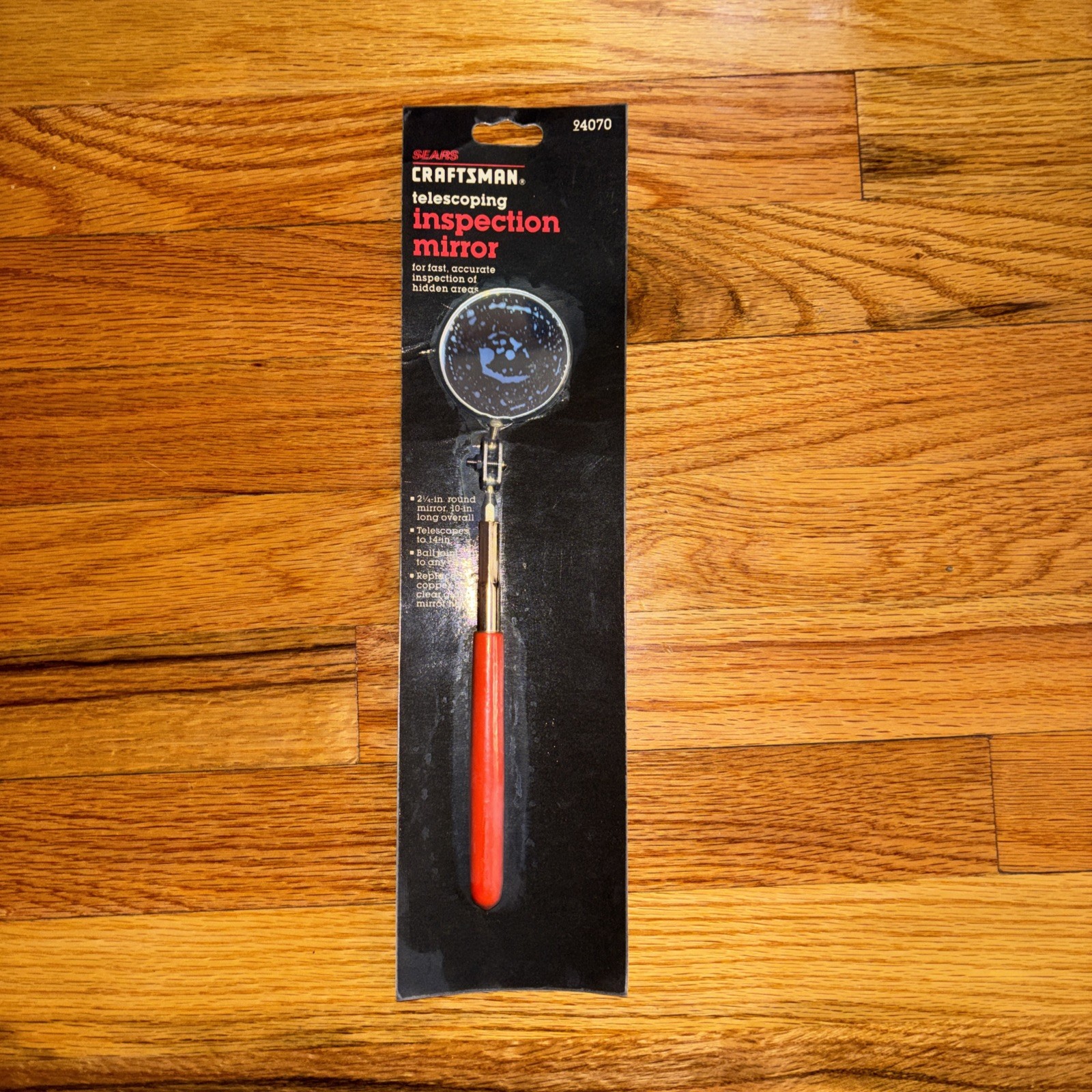 CRAFTSMAN TELESCOPING INSPECTION MIRROR 4070 14 In. EXPANDED 2-1/4″ Diameter USA