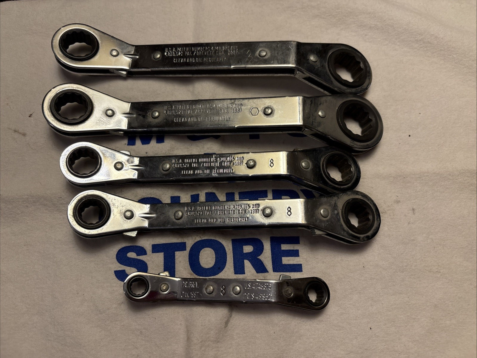 Blue-Point 5pc 12pt Metric 25° Offset Ratcheting Box Wrench Set RBYAM605