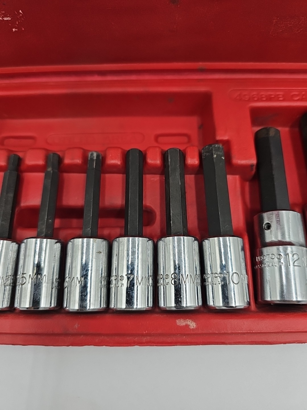 Proto Tools J4900MA Metric 10 Pc. Hex Bit Socket Set **One Missing** Please Read