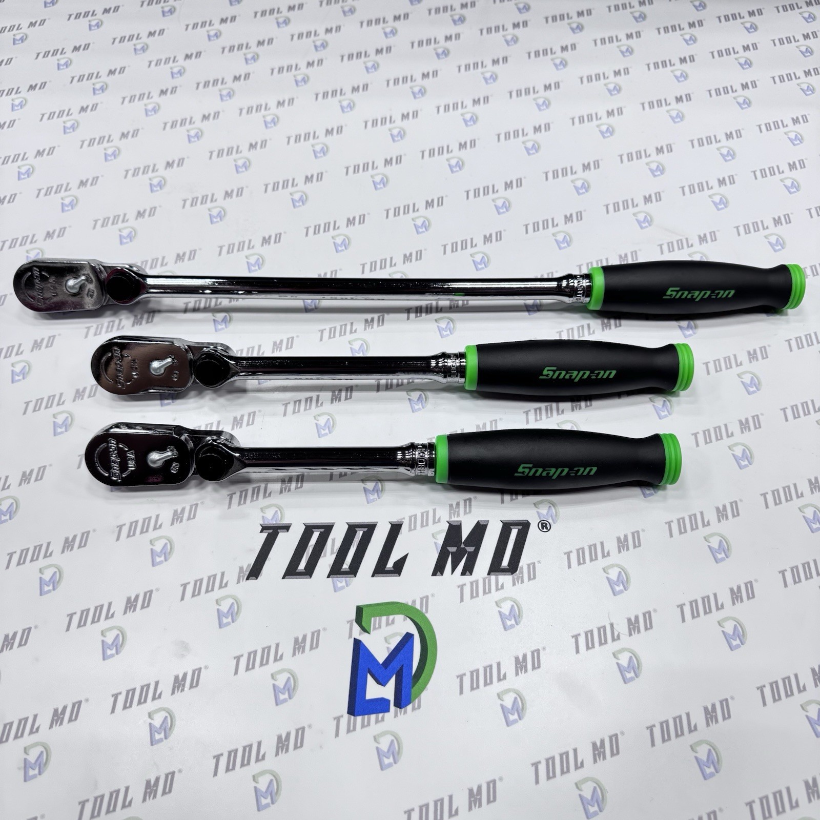 Snap-on Tools USA NEW GREEN 3/8″ Drive Multi-Position Head Ratchet Set FH80MP