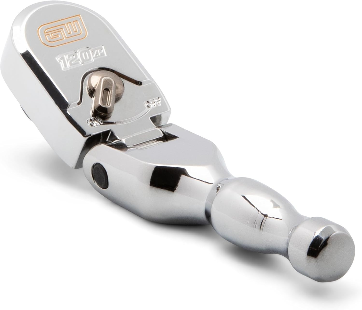 Ratchet Drive Chrome Full Polish Flex Head Compact Stubby 3 8 in