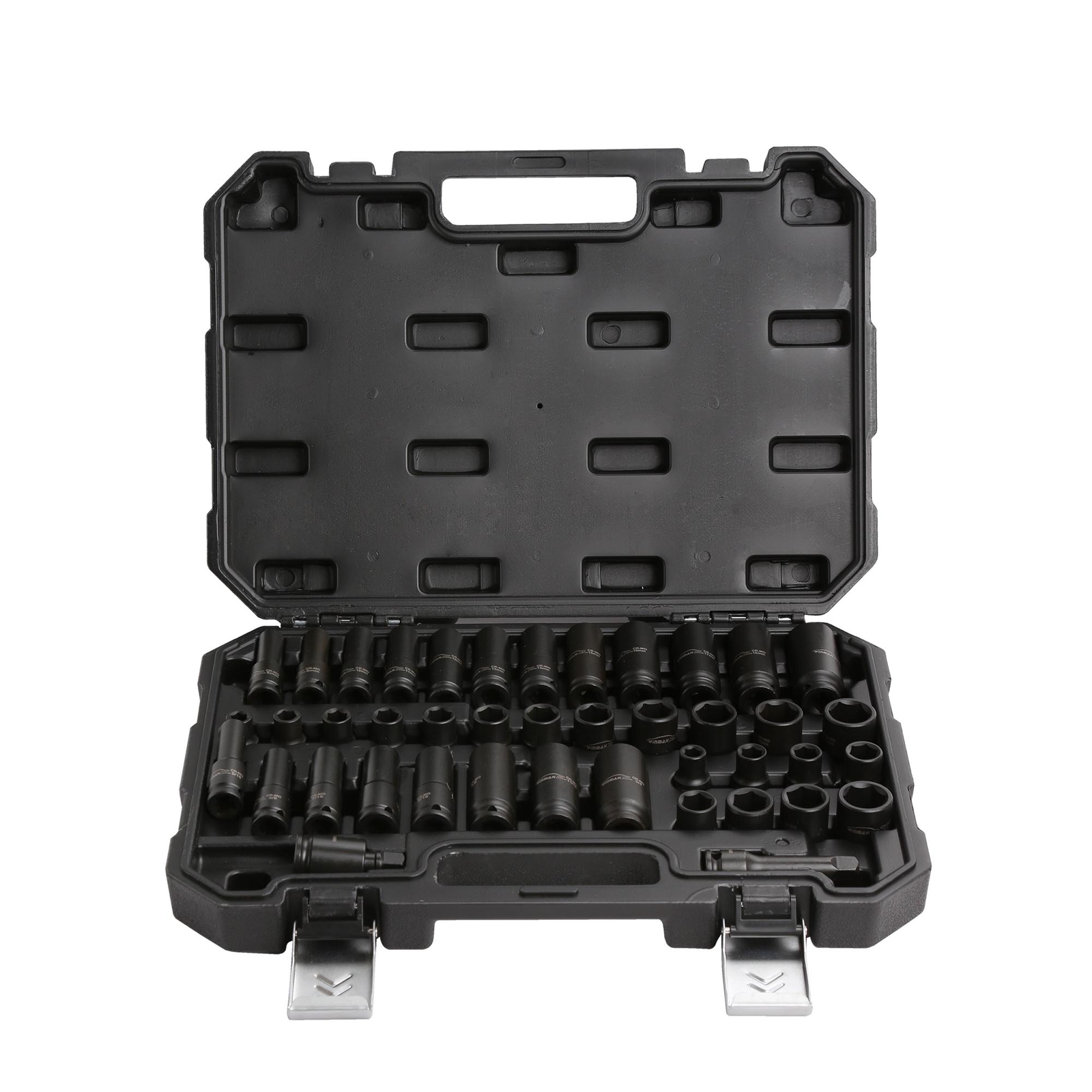 3/8″ Dr 6 Point SAE & Metric Standard & Deep Impact Socket Tool Set CR-MO 42pcs