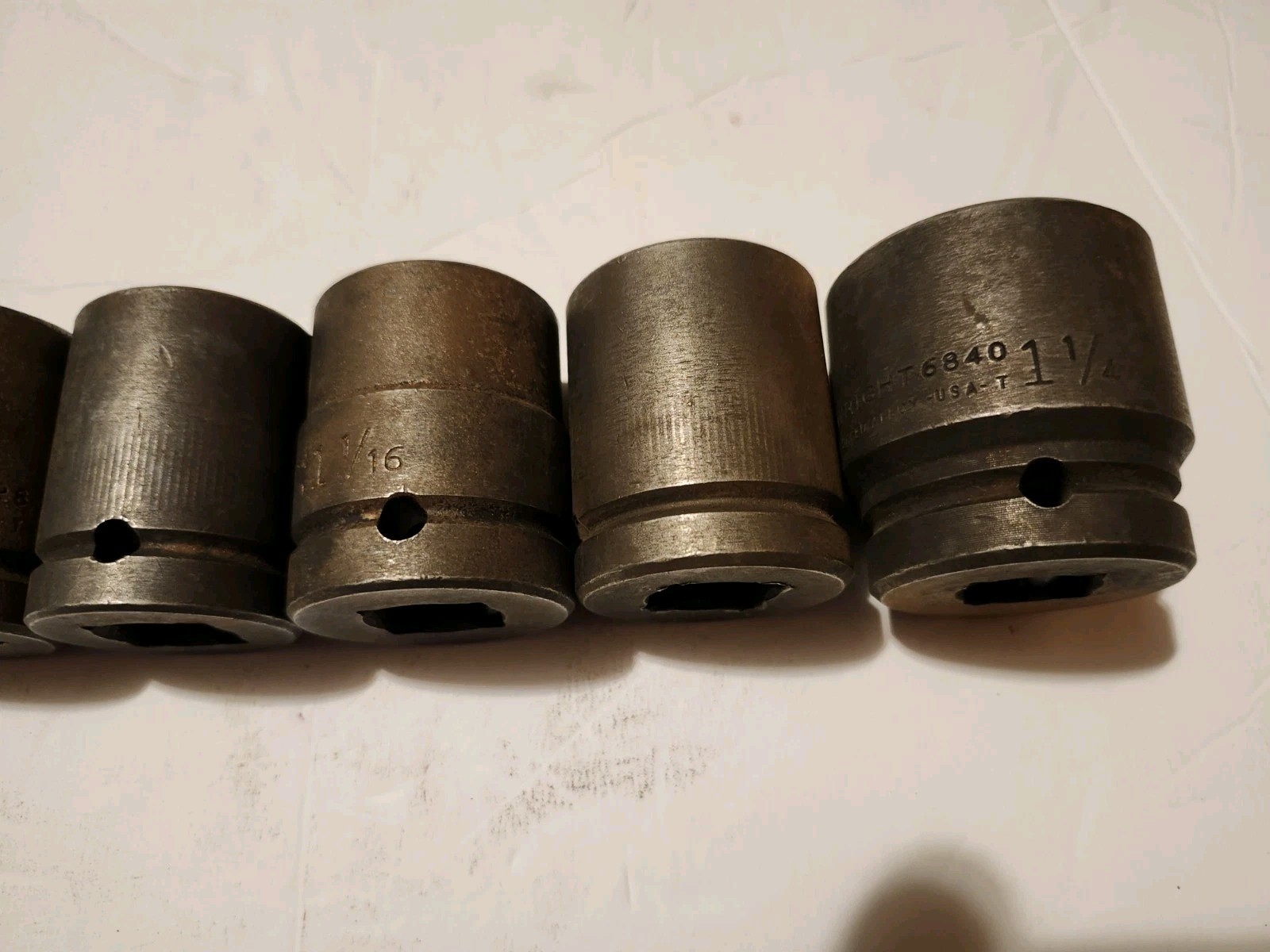 7 Wright Tool 3/4 Impact Socket Lot 13/16 7/8 15/16 1 1/8,1 1/16,1 1/4