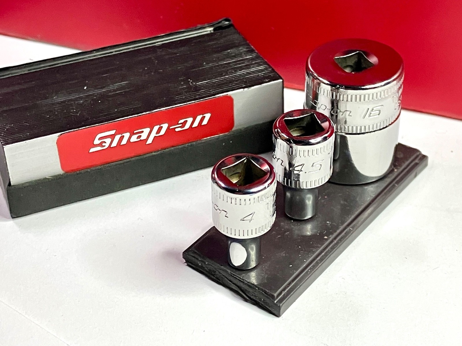 Snap On Tools NEW 1/4″ Drive 3pc Metric 6pt Shallow ADD ON Socket lot set TMM16