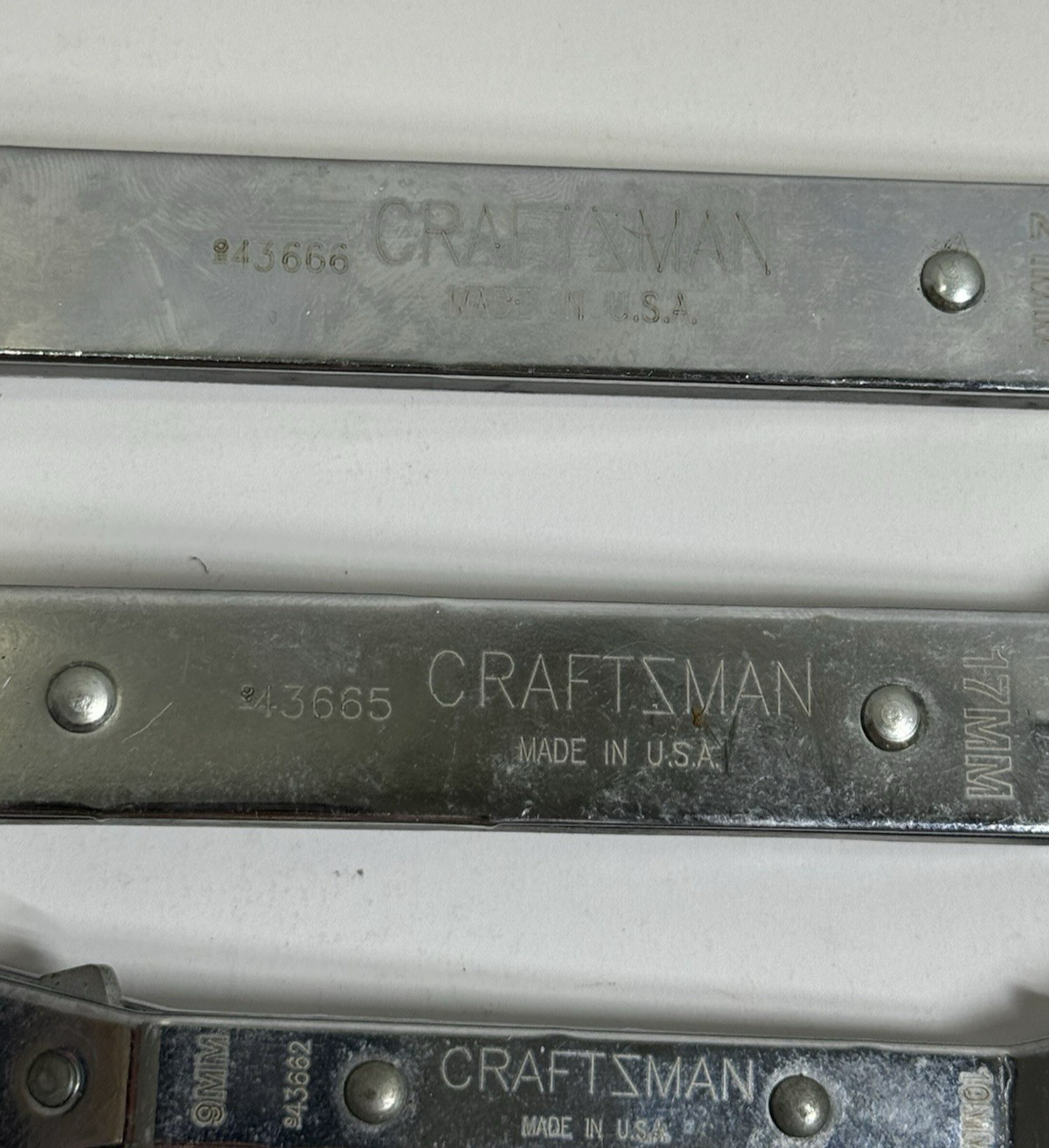 Craftsman Metric 12 Point 21/19mm & 17/15mm & 6 Point 10/9mm & 8/7mm Ratcheting