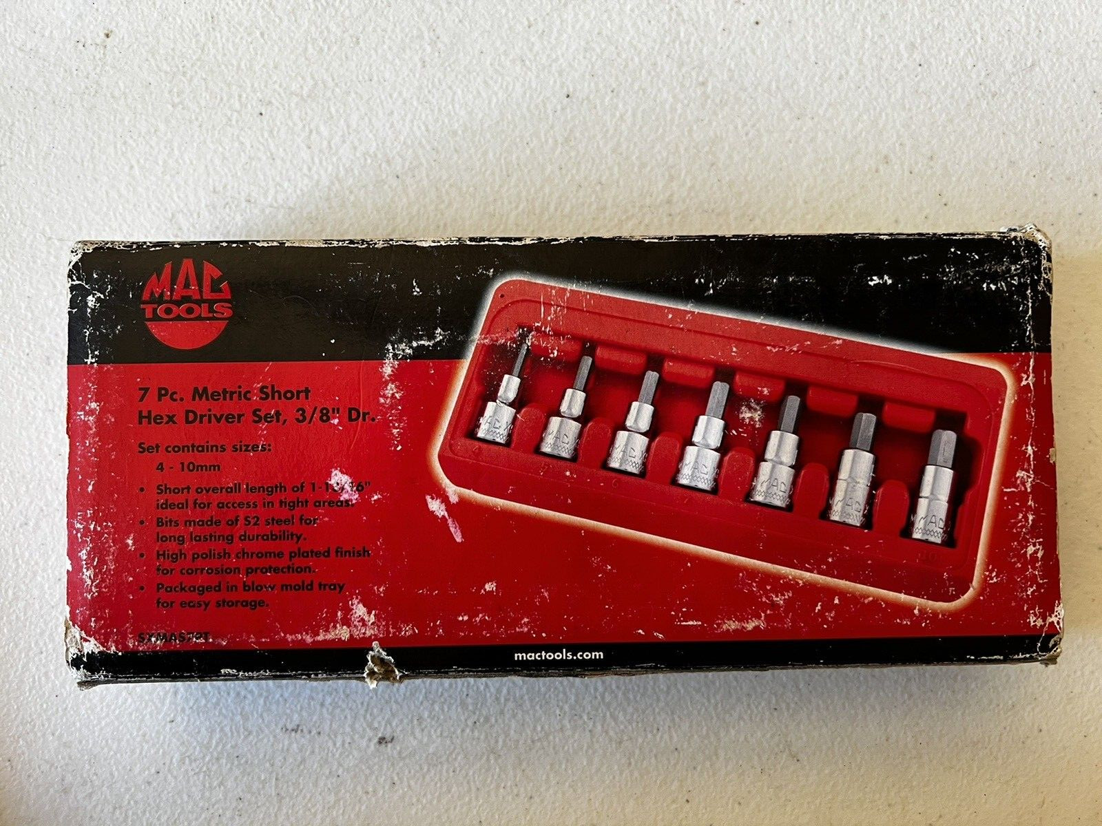 Mac Tools 6 pc 3/8″ Drive Metric Short Hex Driver Set – SXMAS7PT
