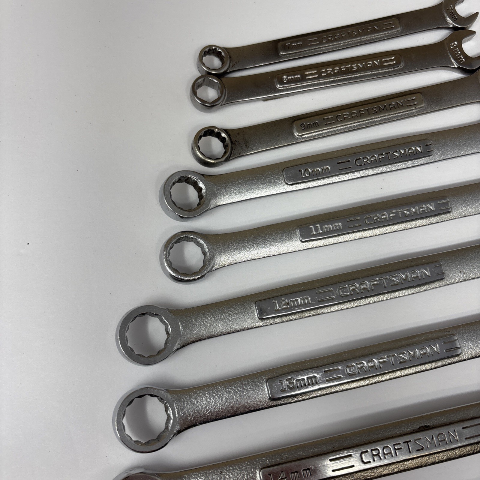 Craftsman Metric 12 pc Combination Wrench Set 7mm–19mm 12PT V^/VV USA No 18mm