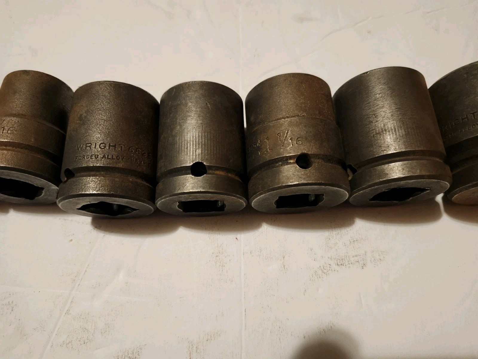 7 Wright Tool 3/4 Impact Socket Lot 13/16 7/8 15/16 1 1/8,1 1/16,1 1/4
