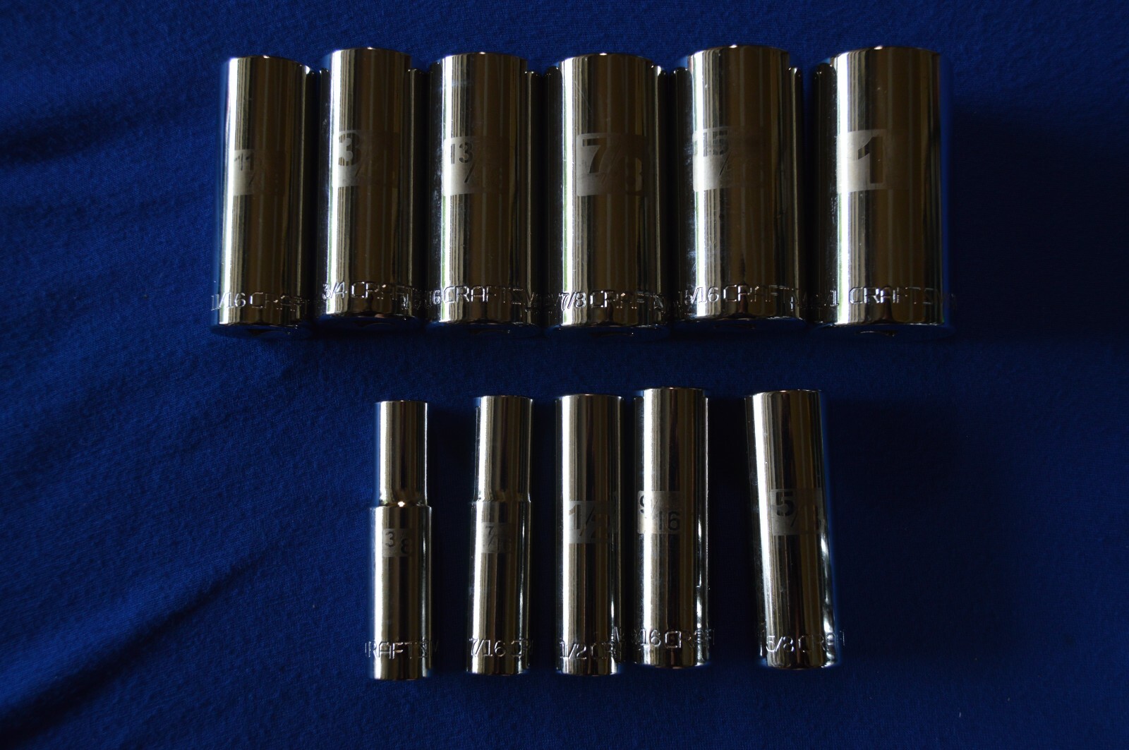 Craftsman 11 PC 3/8″ 12 PT Easy Read Laser Etched Deep Sockets 38-1″ ts482