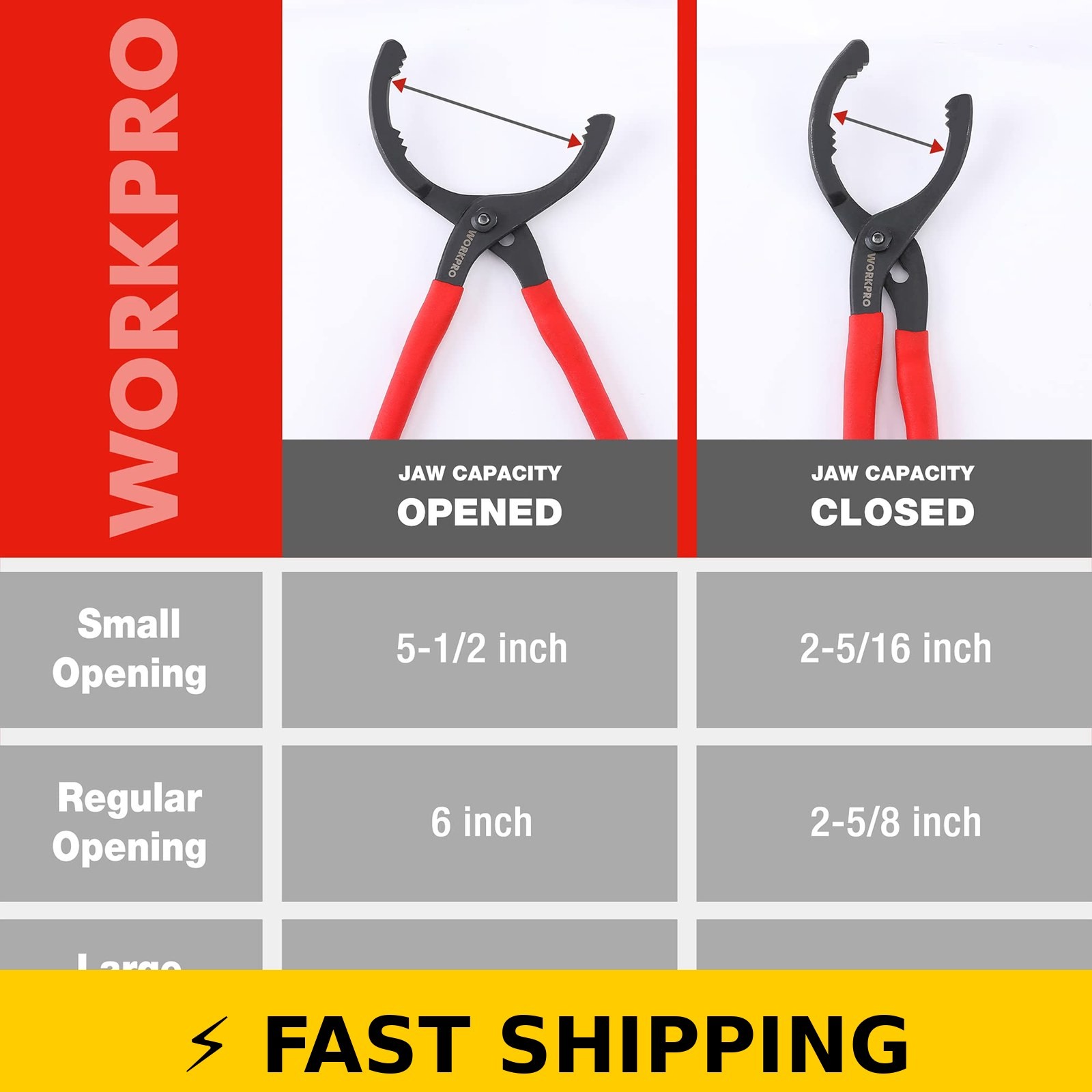 WORKPRO 12″ Adjustable Oil Filter Pliers – Engine Filter Tool