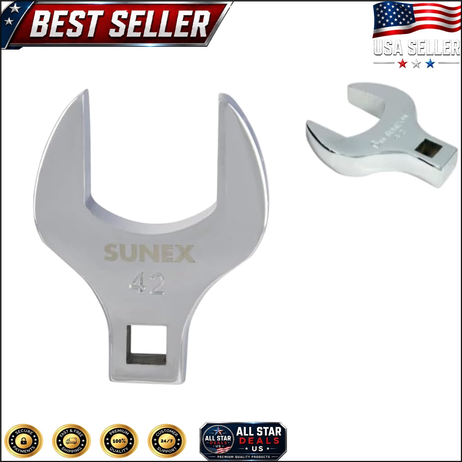 42mm Polished Jumbo Crowfoot Wrench for Enhanced Automotive Efficiency
