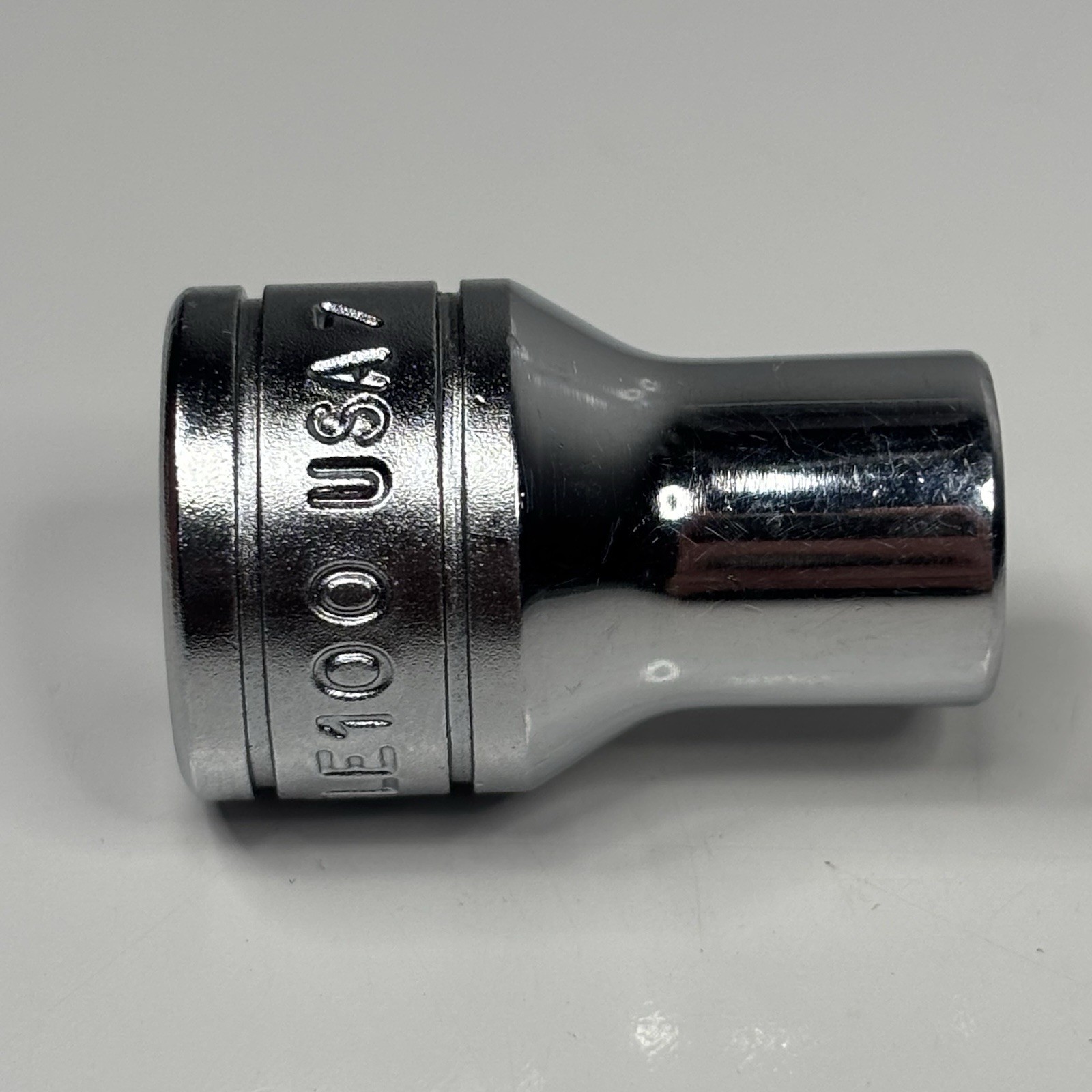 Snap On Tools FLE100 3/8 Drive Torx E10 Chrome Shallow Socket USA VTG 1987