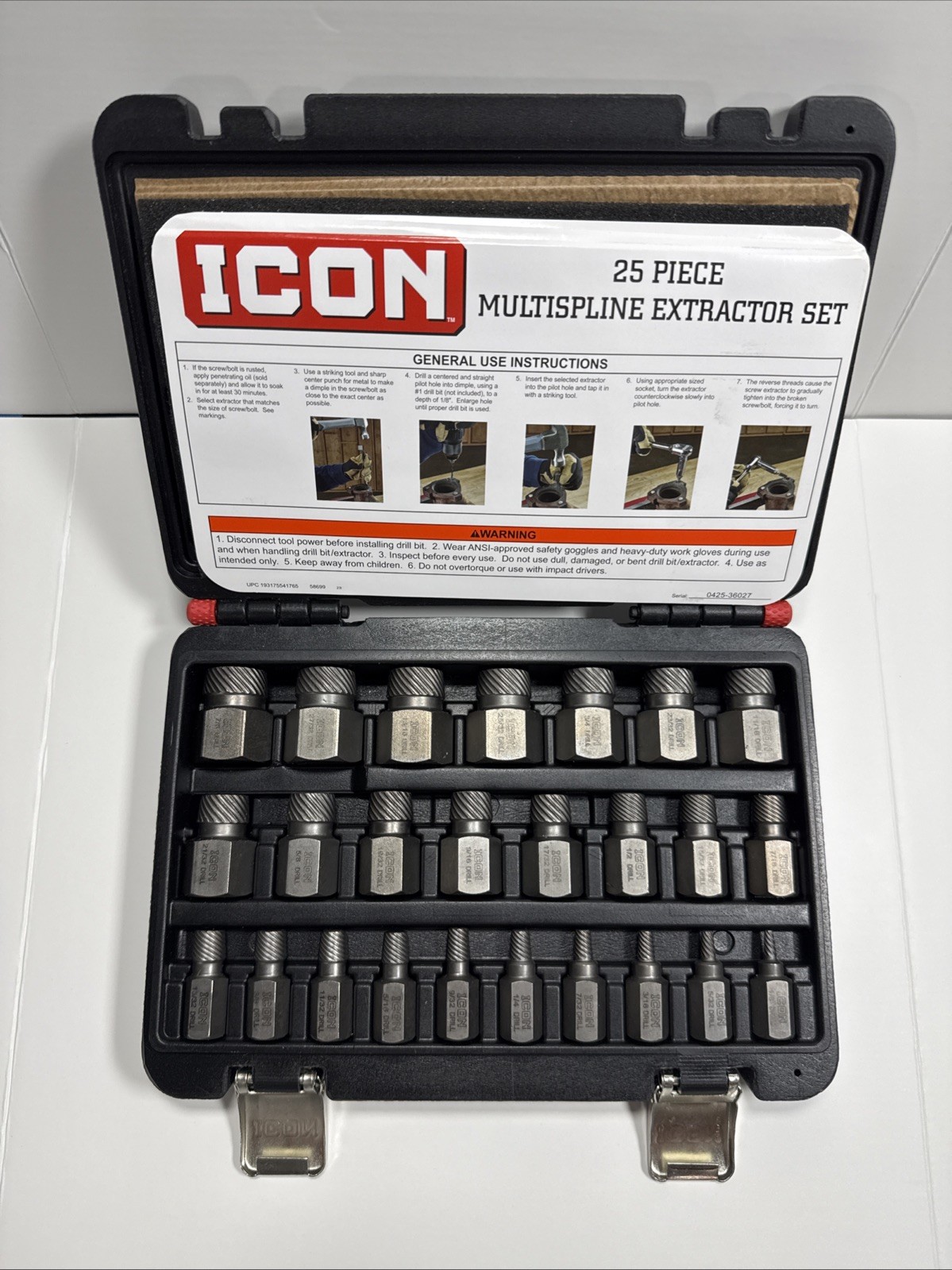 *OPEN BOX* Icon Multispline Screw Extractor Set, 25-Piece XMS-25 58699