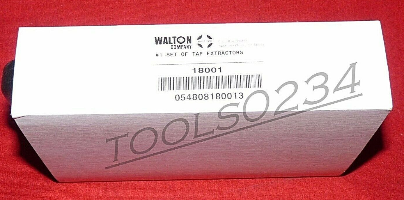 6 PC Tap Extractor Set Walton 18001 USA 4 FL SAE Metric W/ Case NC NF 3/16-1/2