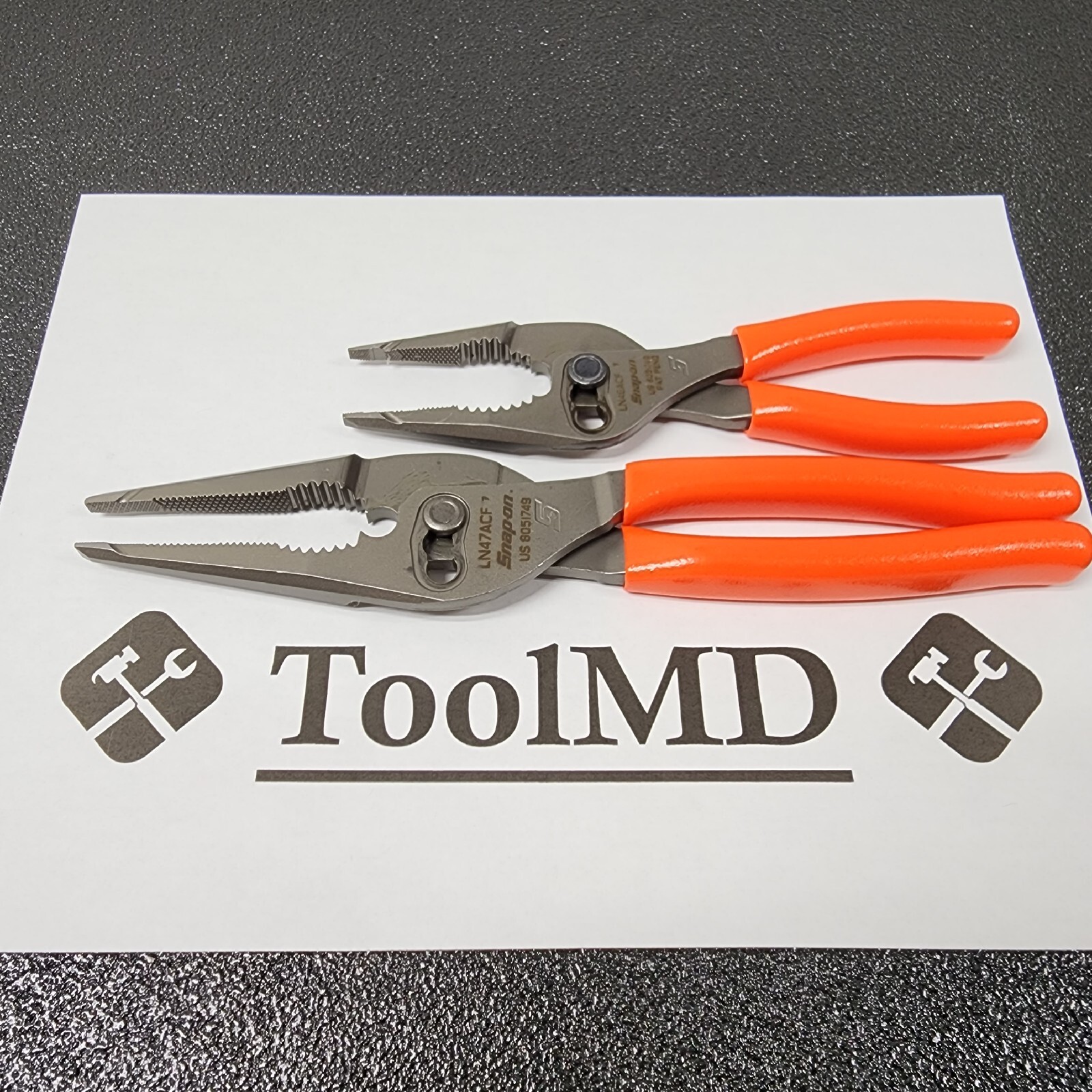 Snap-on Tools USA NEW 2pc ORANGE 7″ & 9″ Long Nose Slip Joint Plier Set LN46ACF