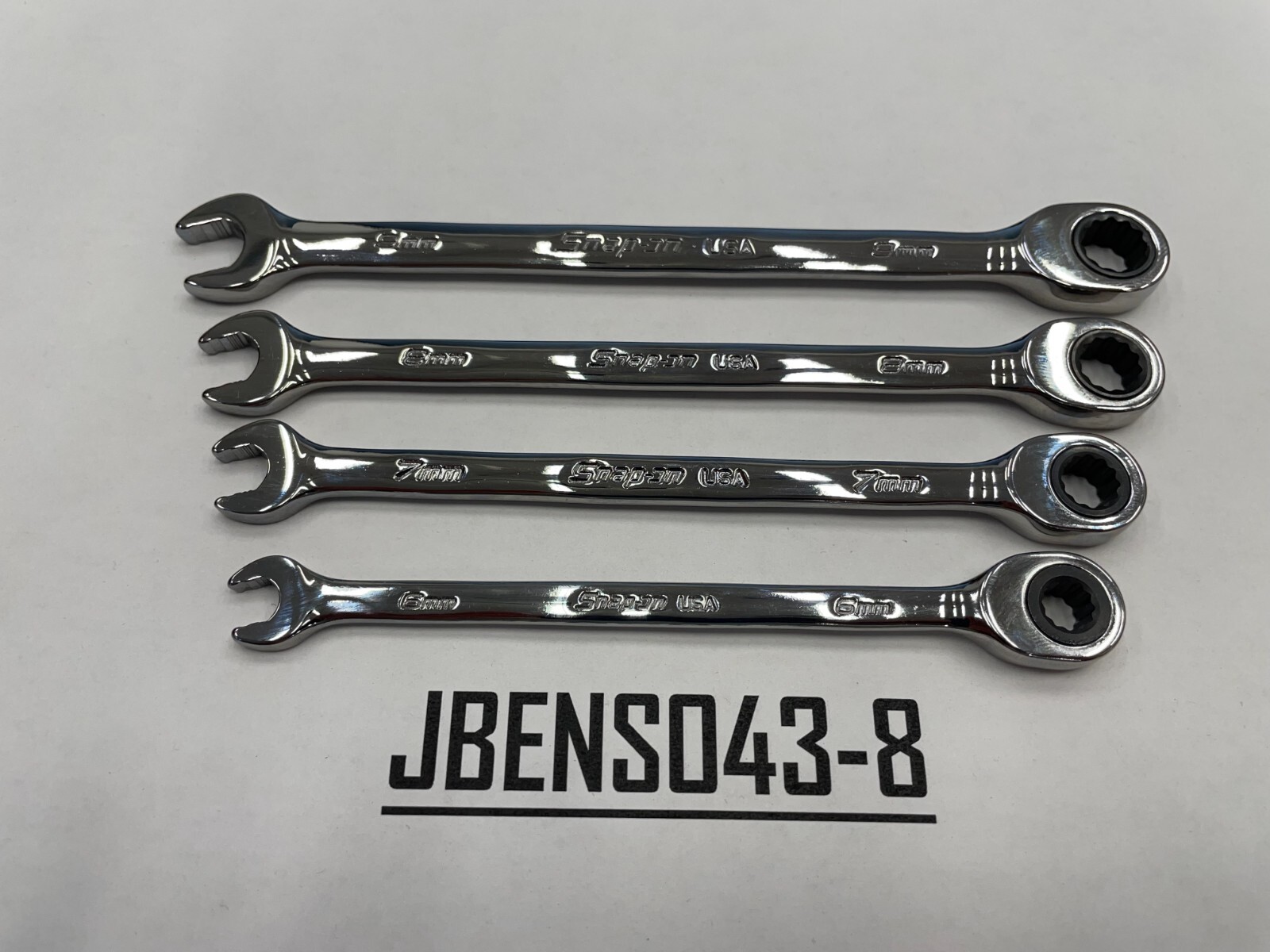 Snap-on Tools NEW 4pc METRIC Non-Reverse Ratcheting Combo Wrench Set SOXRM704A