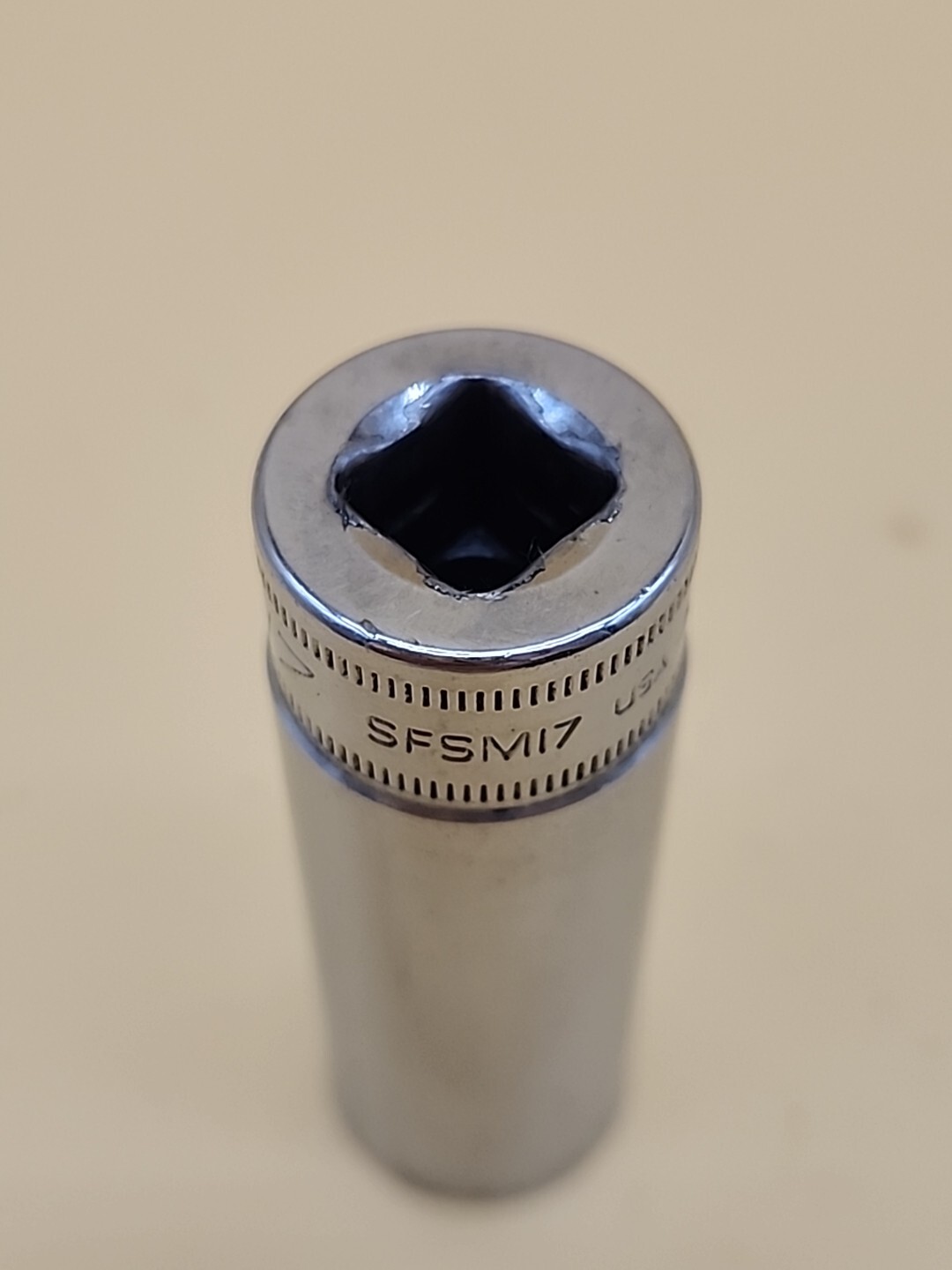 Snap-on Tools Vintage 17mm Deep Socket 3/8″ Drive 6 Point SFSM17 USA