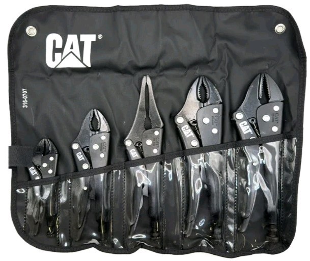 CATERPILLAR TOOLS 5pc Locking Plier Set – BLACK – SEALED
