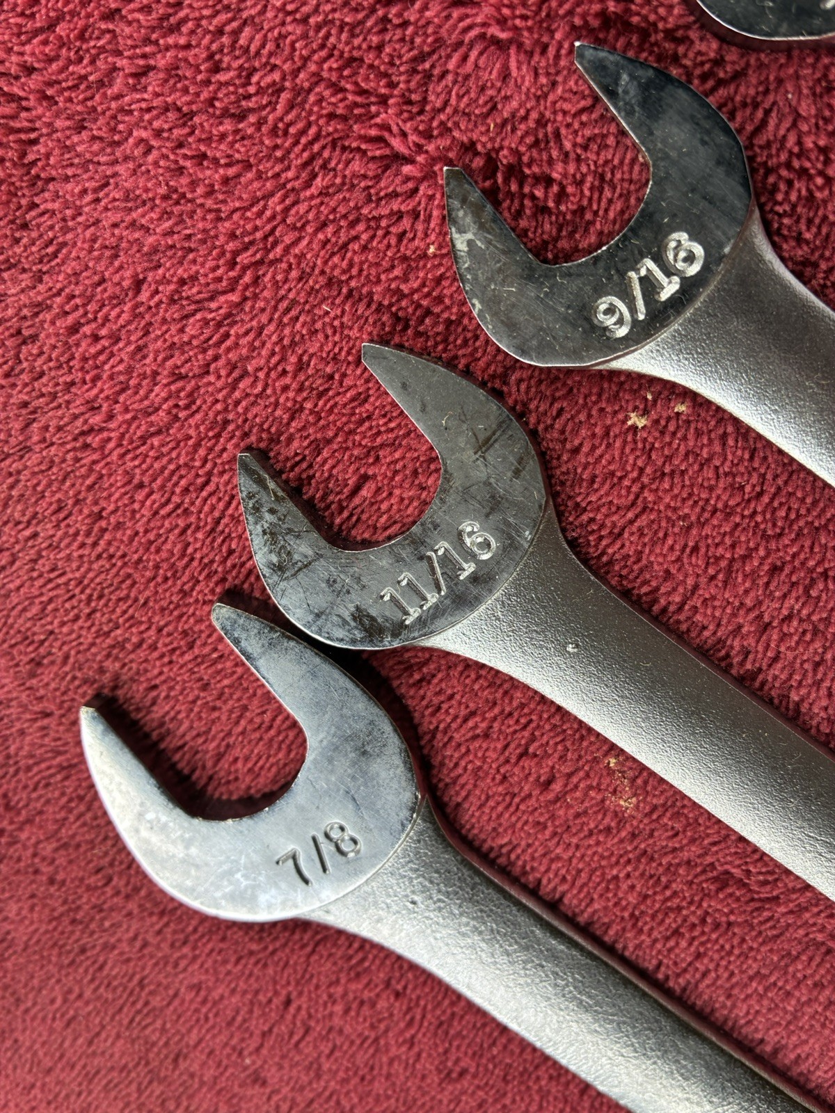 Vtg. Craftsman 5 Pc. Tappet Open End Wrench Set 3/8 to 7/8″ V-Series–Free Ship