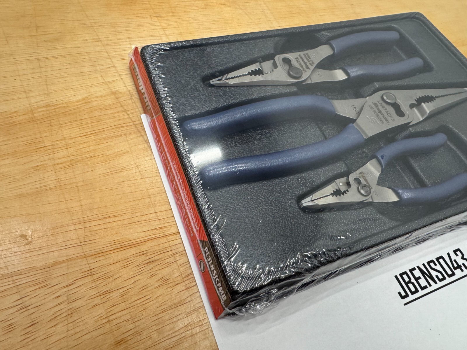 Snap-On Tools POWER BLUE 3pc Soft Long Nose Slip Joint Pliers Set PL3LNSJCFMB