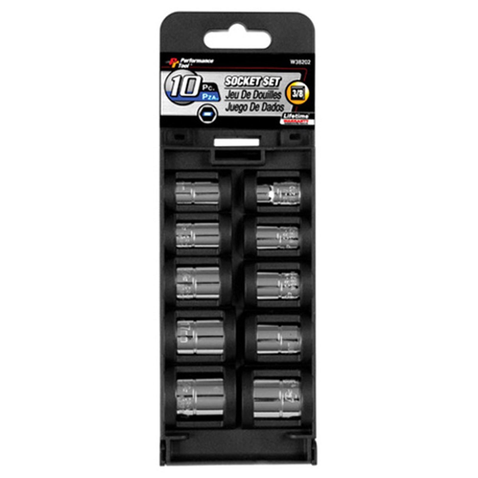 Performance Tool 3/8″ DR Met Socket Set – 10-Piece W38202
