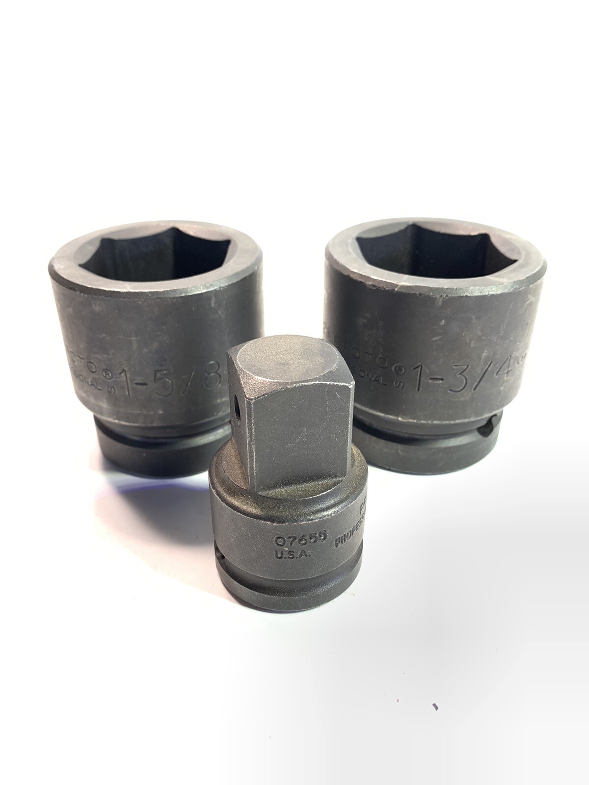Proto Impact Sockets 1 inch Drive 6 Point 1-3/4 & 1-5/8 With 3/4 X 1 Adapter