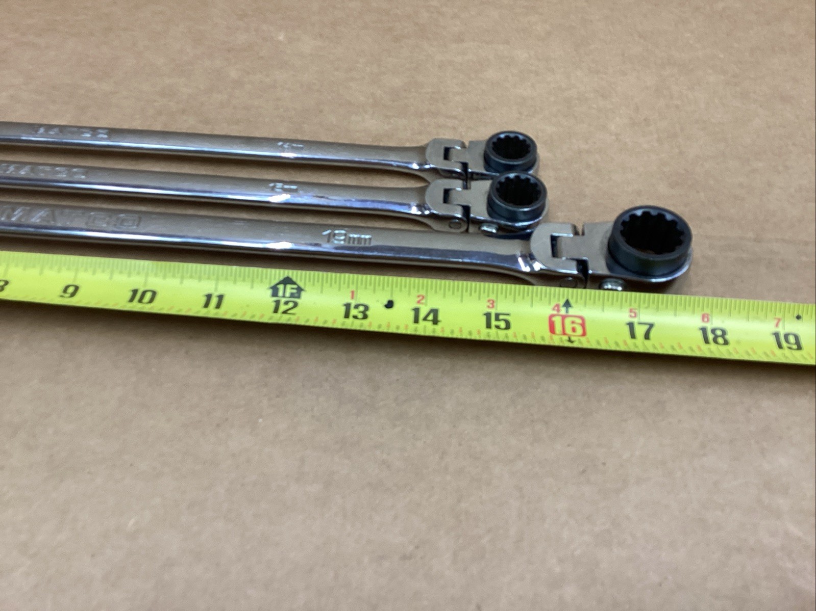 MATCO 3 Piece Long Double Flex Ratcheting Wrench Set Metric RRFXLM