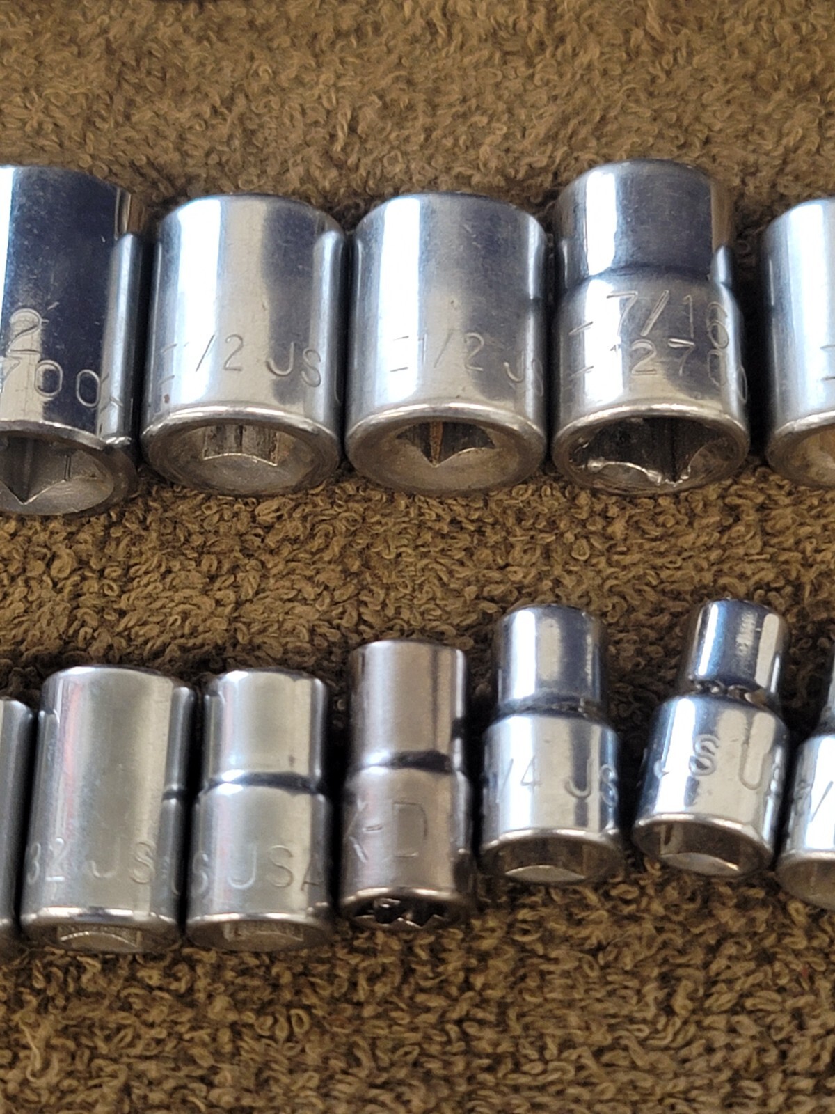 27 JS Ratchet Speed Wrench Extension Swivel Socket Sae 1/4″ 3/8 Drive USA Set