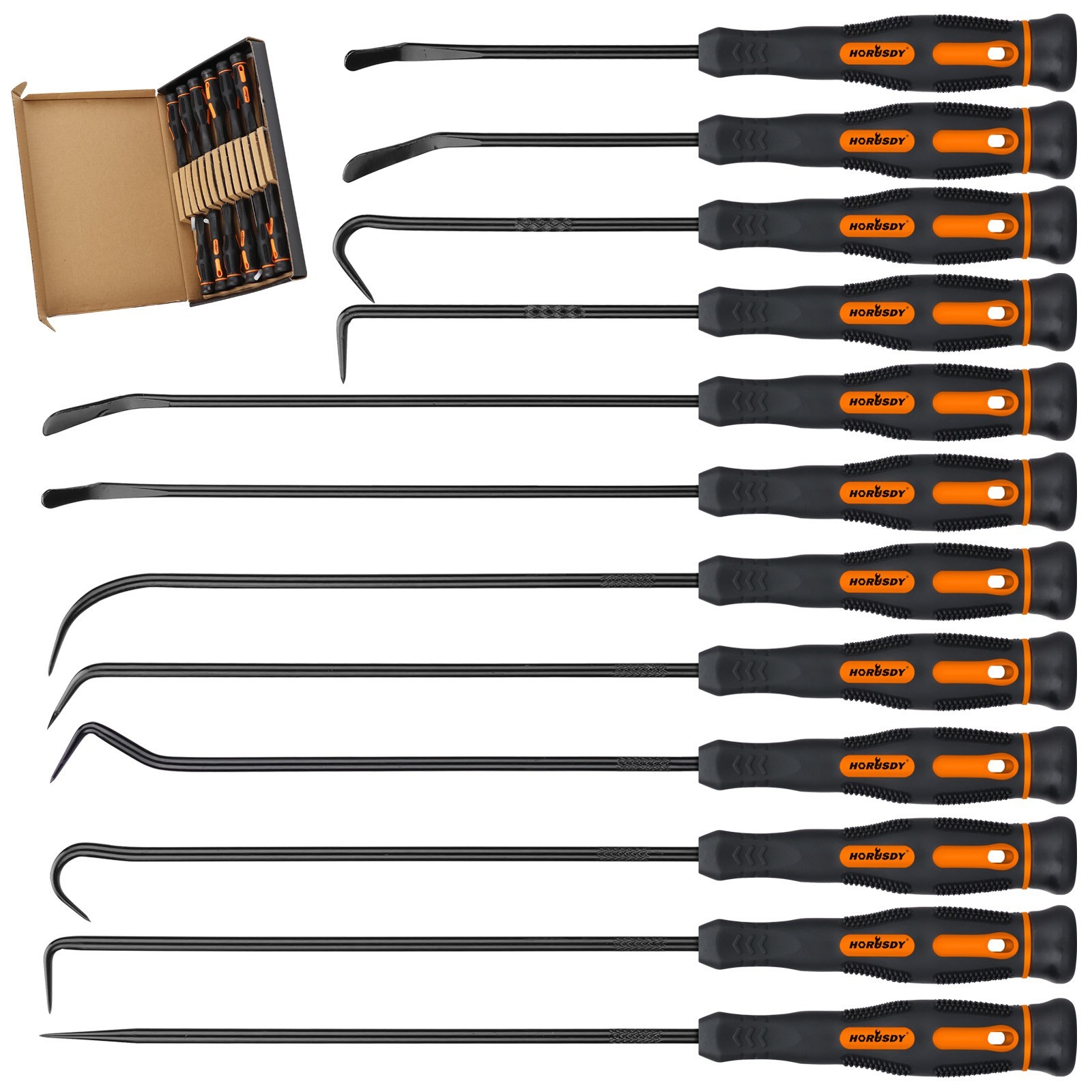 10PC Pick and Hook Set Puller seal Rings Wires Gaskets Washers Non-slip Rubber