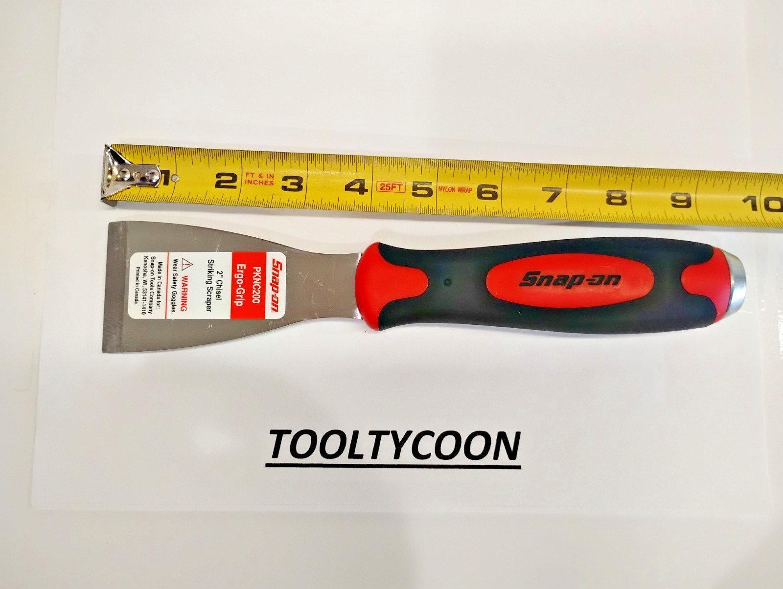 Snap-On Tools NEW SINGLE Bevel Edge Scraper STRIKING Style 2″ RED/BLACK PKNC200