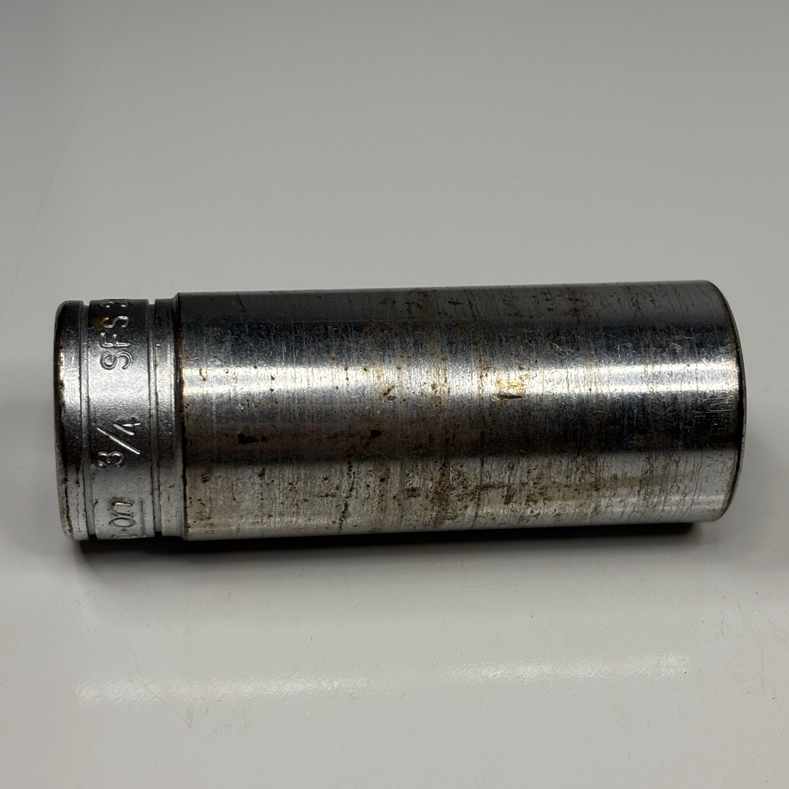 Snap On Tools SFS241 3/8 Dr 6Pt SAE 3/4 Flank Dr Deep Chrome Socket USA VTG