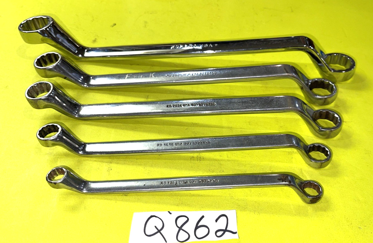SNAP-ON TOOLS 5 PIECE SAE. DEEP OFF-SET BOX-END WRENCH SET 3/8 TO 15/16